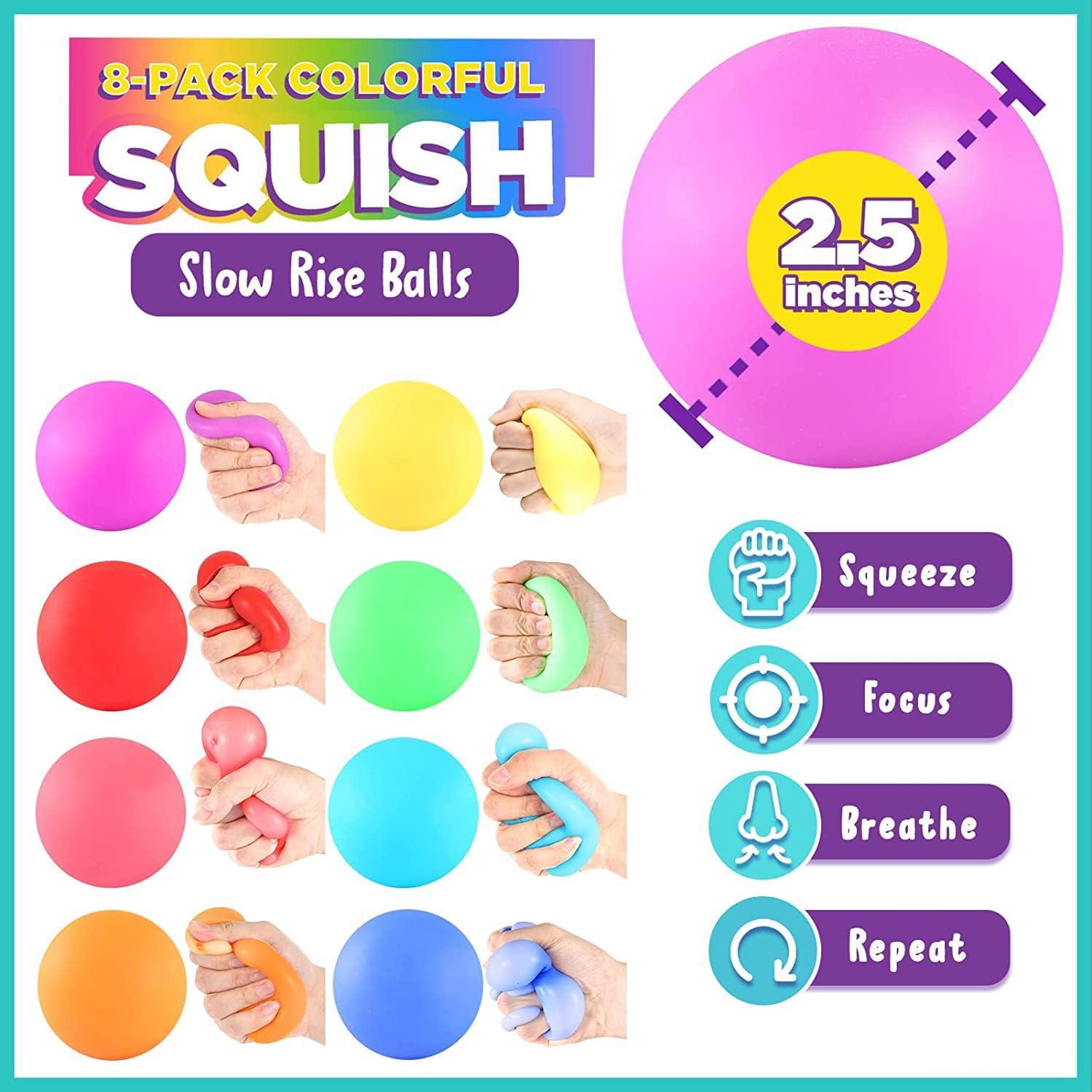 Pelotas Antiestrés Elásticas ZaxiDeel 8 Pack 6.35 cm