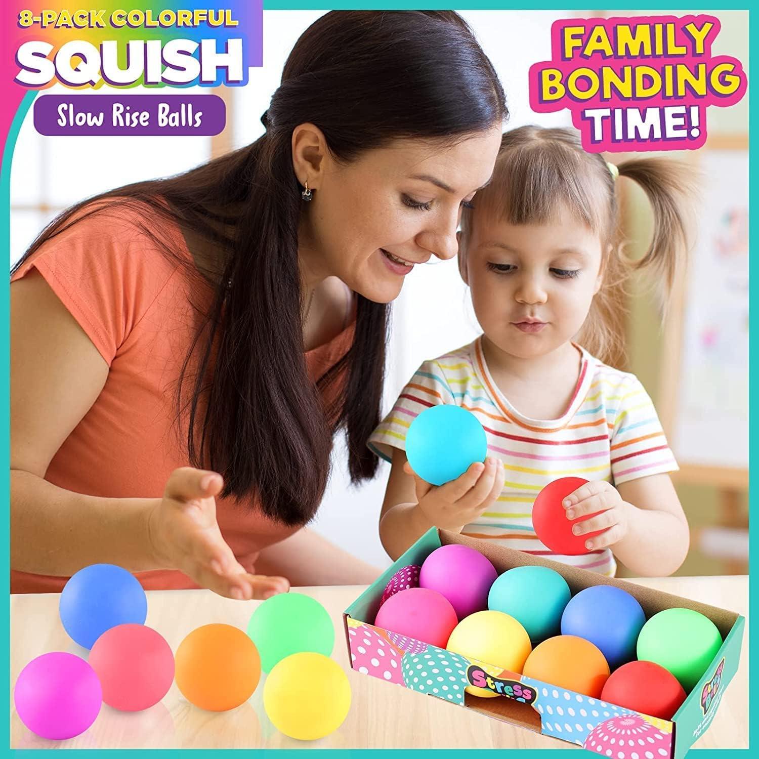 Pelotas Antiestrés Elásticas ZaxiDeel 8 Pack 6.35 cm