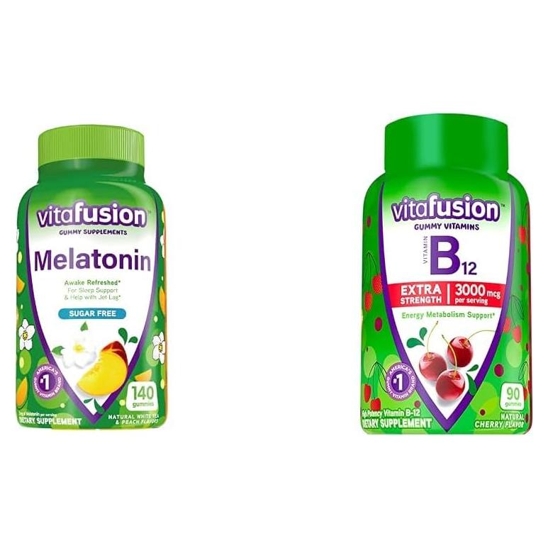 Vitafusion Melatonina 140 gomitas + B12 90 gomitas sabor cereza