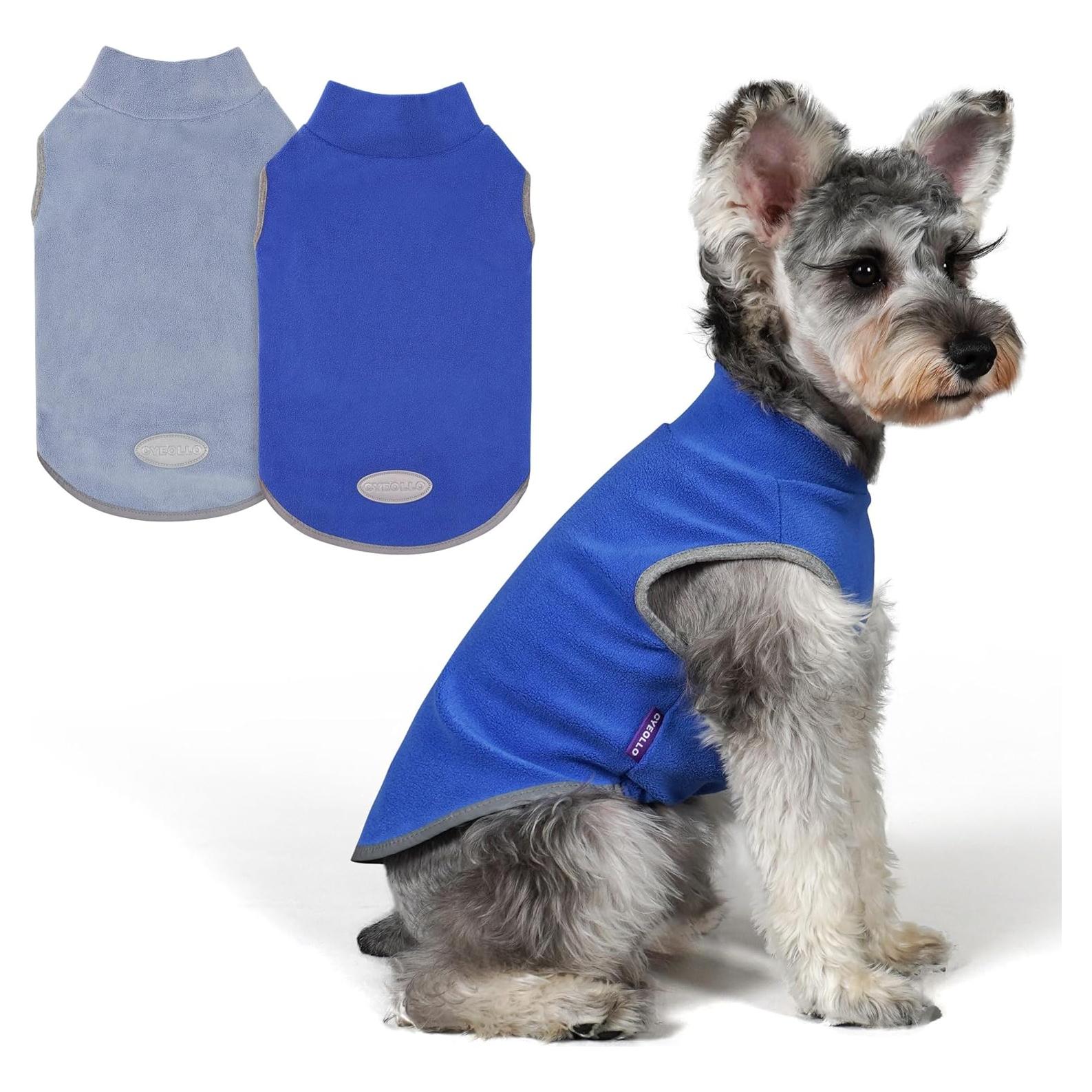 Suéter para Perro Cyeollo 2 Pack Forro Polar Mediano Azul