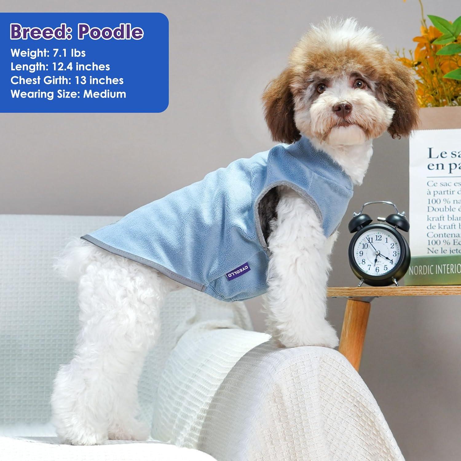 Suéter para Perro Cyeollo 2 Pack Forro Polar Mediano Azul