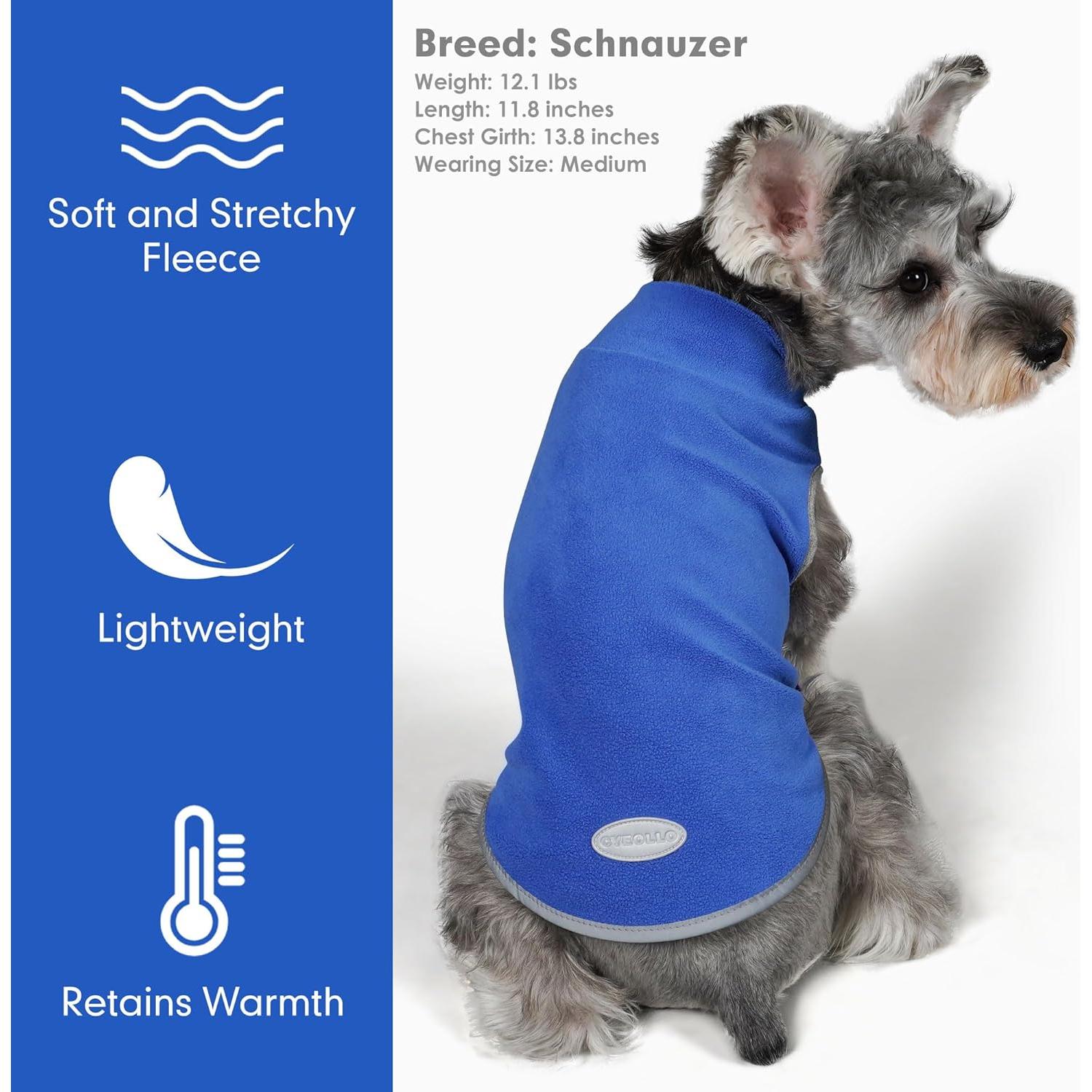 Suéter para Perro Cyeollo 2 Pack Forro Polar Mediano Azul