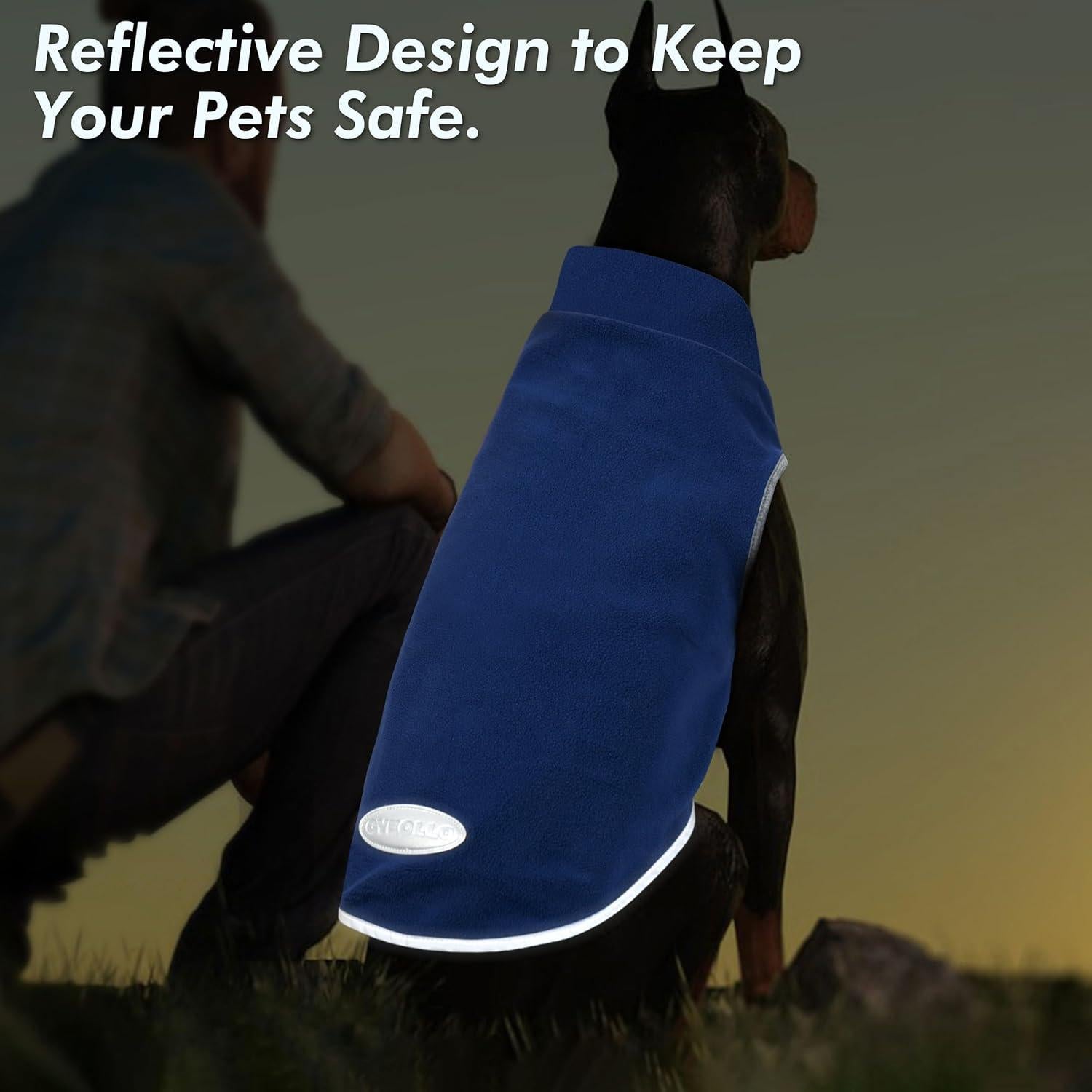 Suéter para Perro Cyeollo 2 Pack Forro Polar Mediano Azul