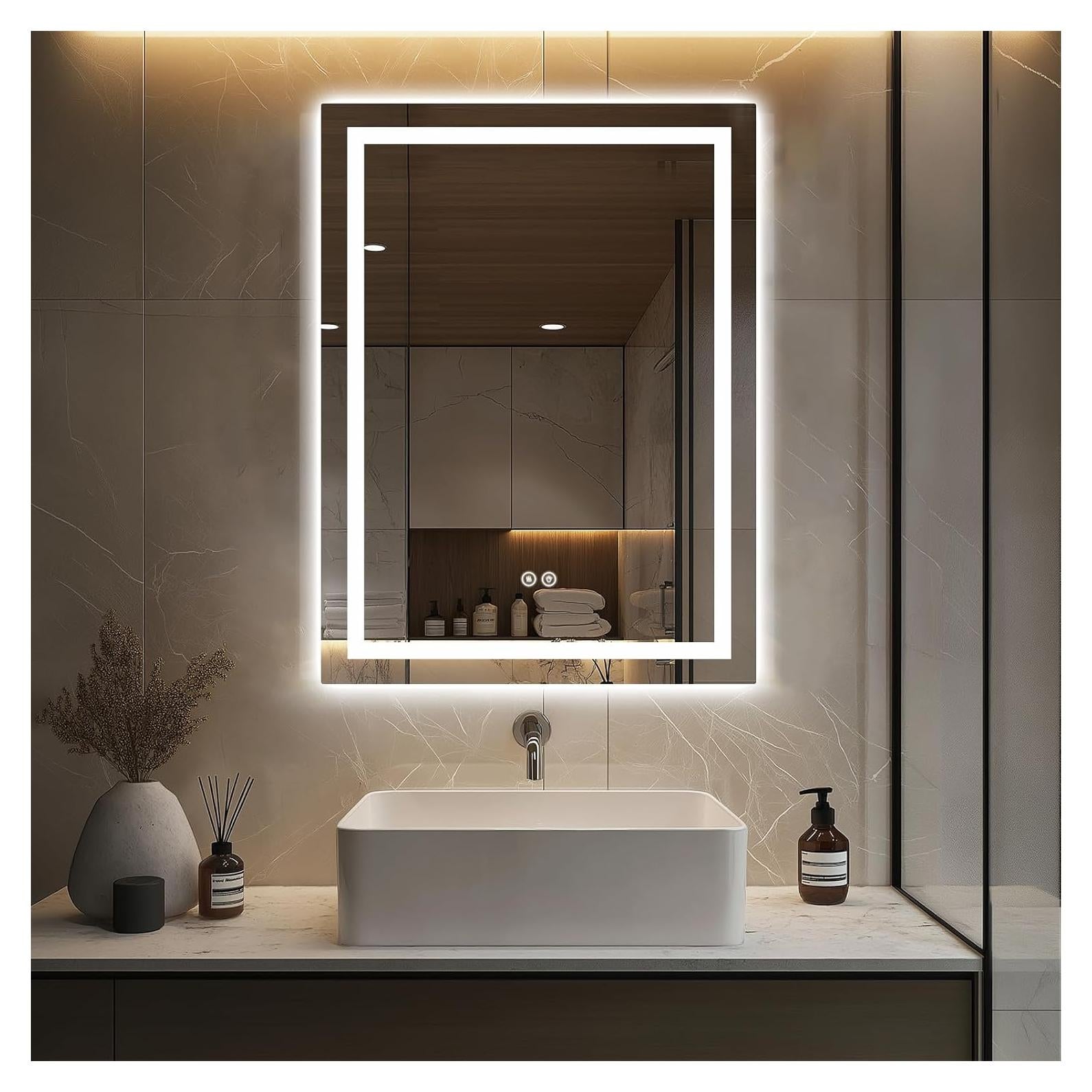 Espejo de Baño LED Mirrandglass 71x51cm 3 Modos Luz