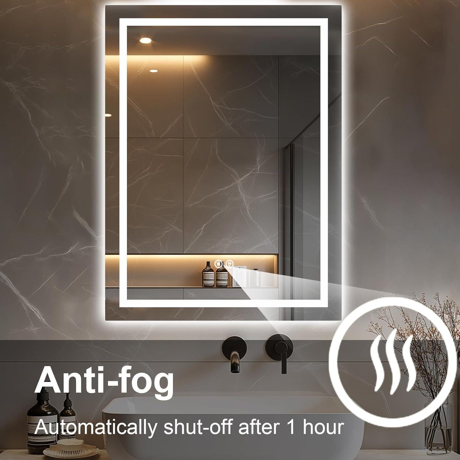 Espejo de Baño LED Mirrandglass 71x51cm 3 Modos Luz