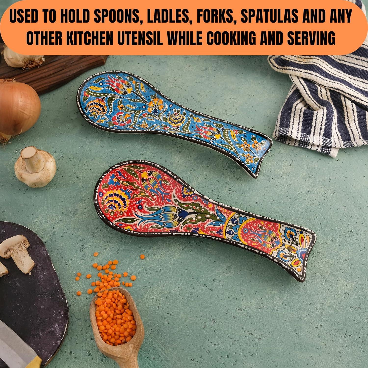 Conjunto de Soportes para Cucharas BCS 2 Piezas Cerámica 22.9x8.9cm