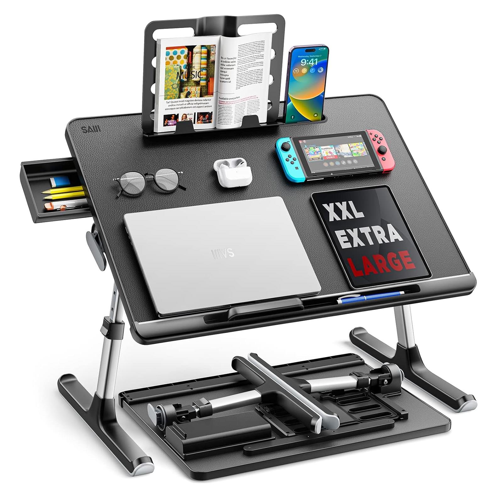 Mesa de bandeja ajustable SAIJI para laptop 60x45cm Negro
