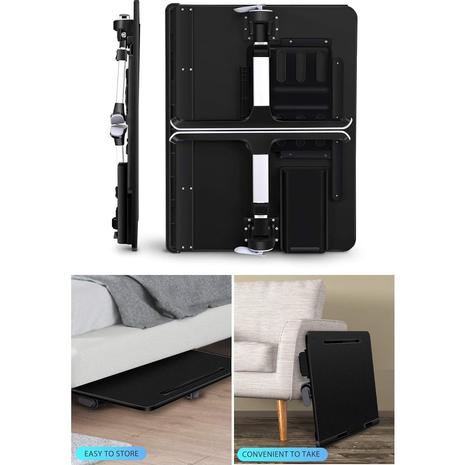Mesa de bandeja ajustable SAIJI para laptop 60x45cm Negro