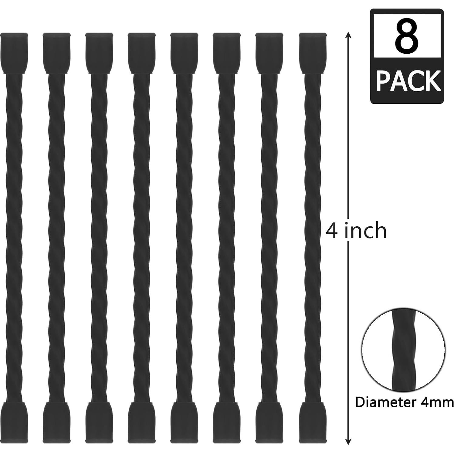 Bridas de Silicona Reutilizables LOIUO 4 Pulgadas 8PCS Negro