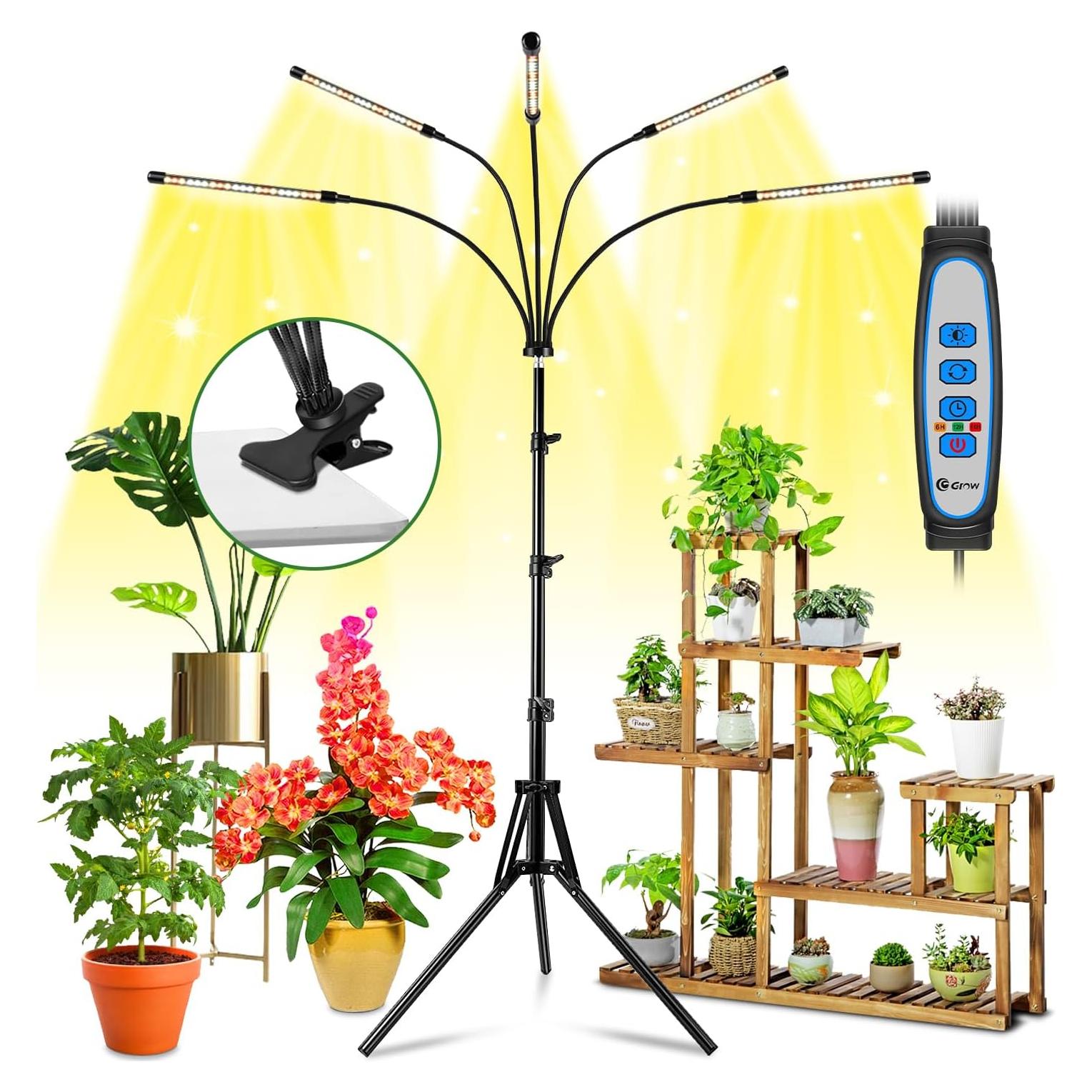 Luz de Crecimiento LED Wolezek 5 Cabezas Espectro Completo