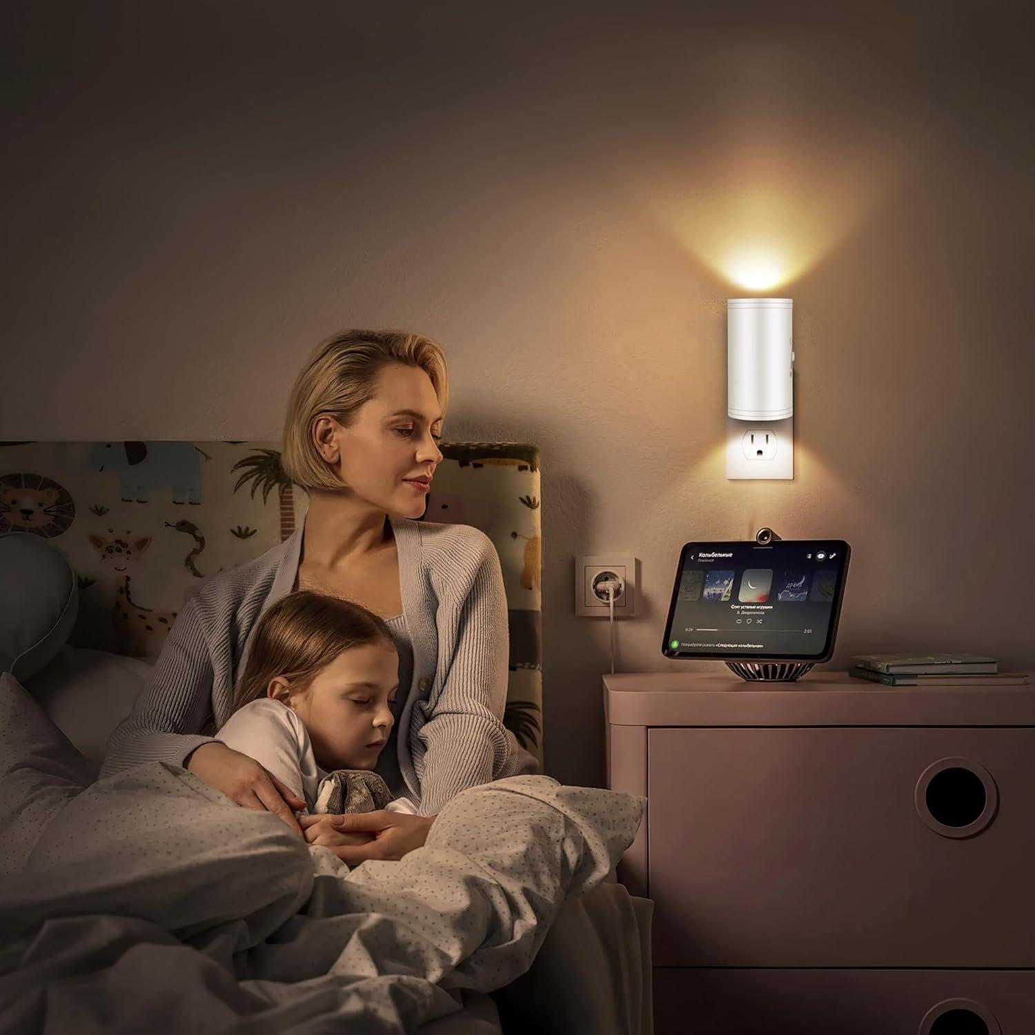 Luz Nocturna LED Enchufable SETEN 2700K Regulable 0-300 Lúmenes