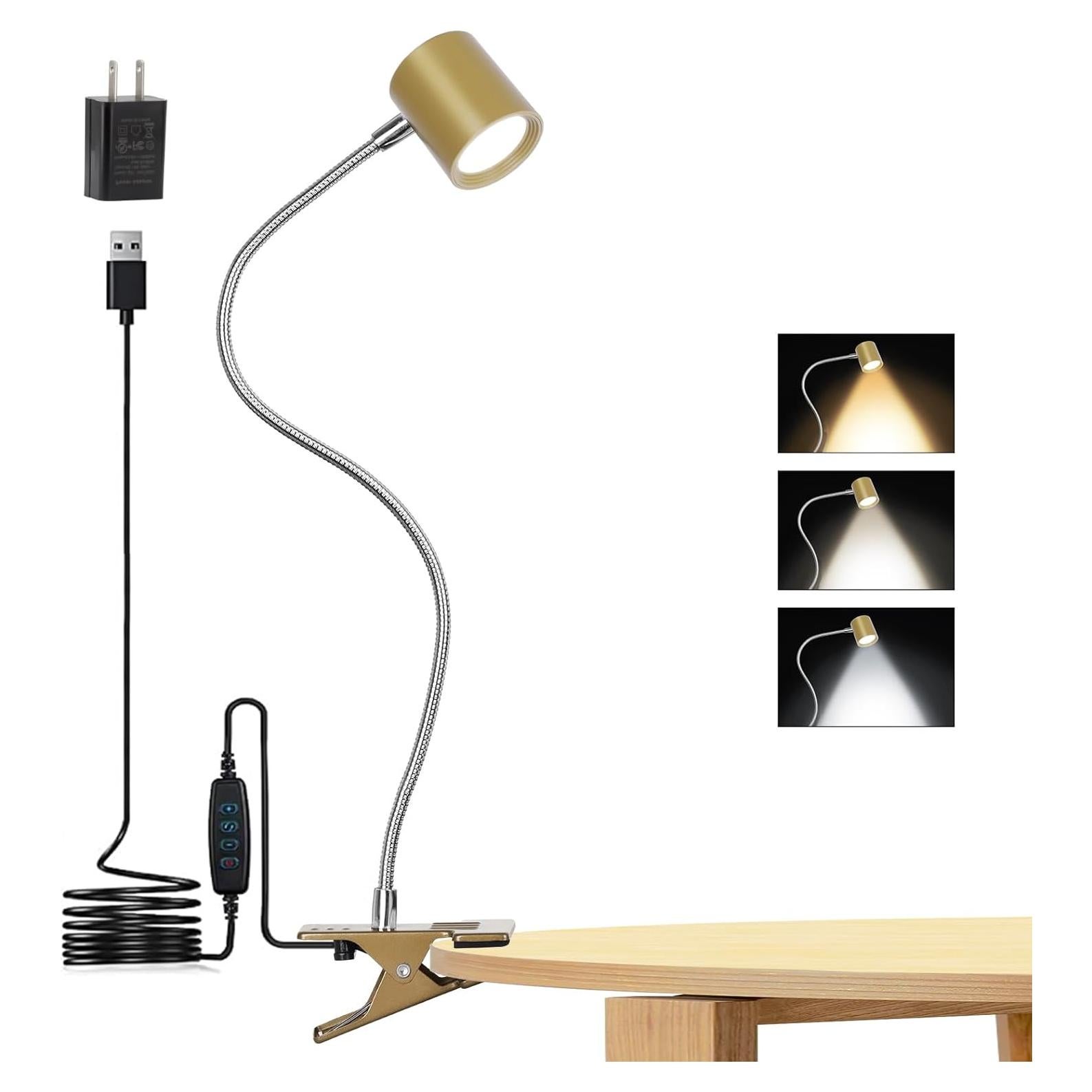 Luz de lectura con clip BEST WORLD LED 3 modos 10 niveles brillo