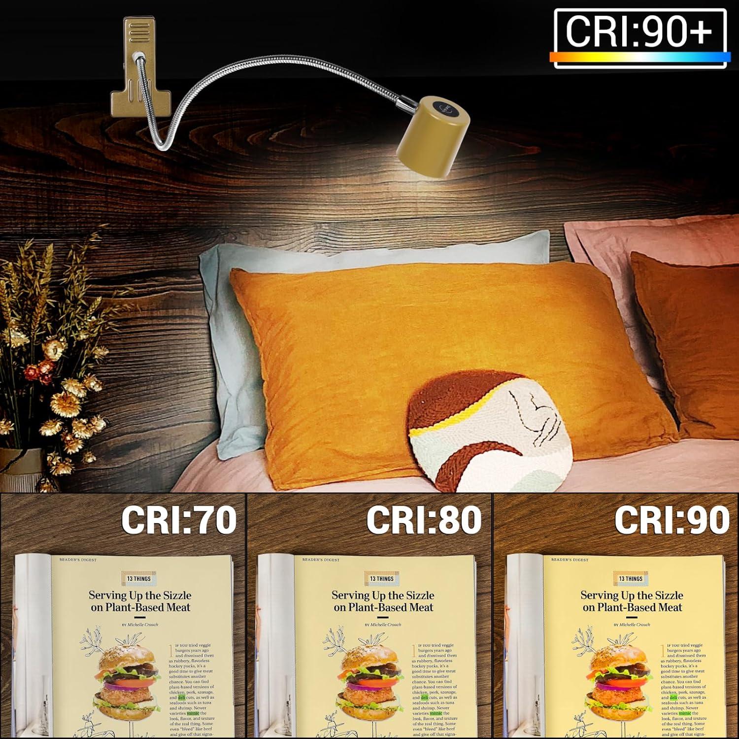 Luz de lectura con clip BEST WORLD LED 3 modos 10 niveles brillo