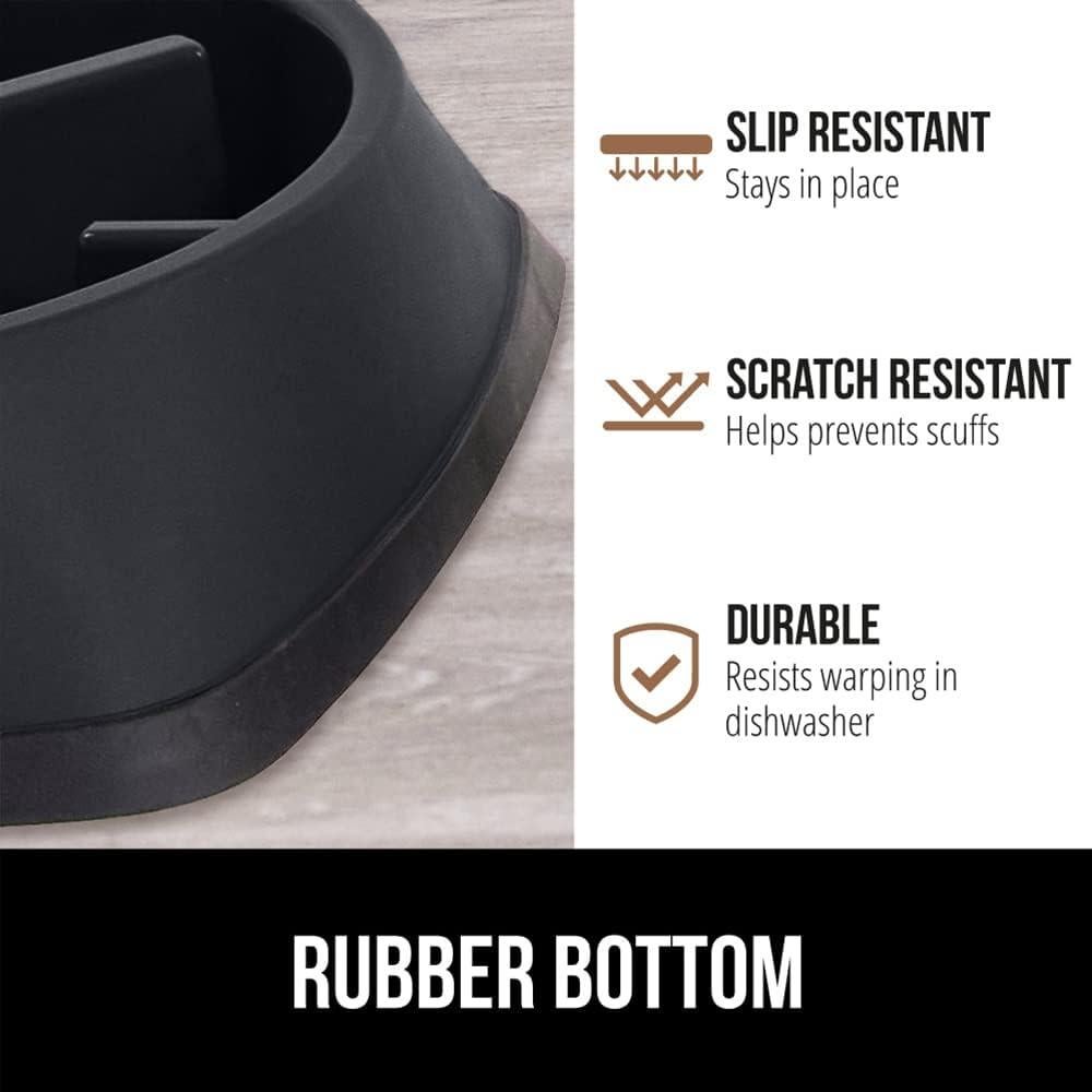 Cuenco de Alimentación Lenta Gorilla Grip 2 Tazas Negro