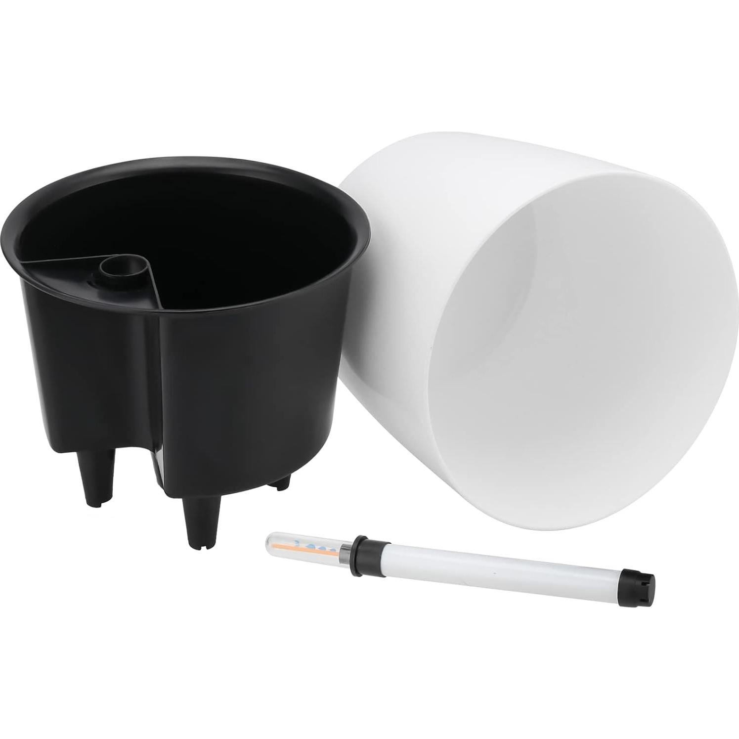 Paquete de 5 macetas autorriego HEIHAK 17.78 cm blancas