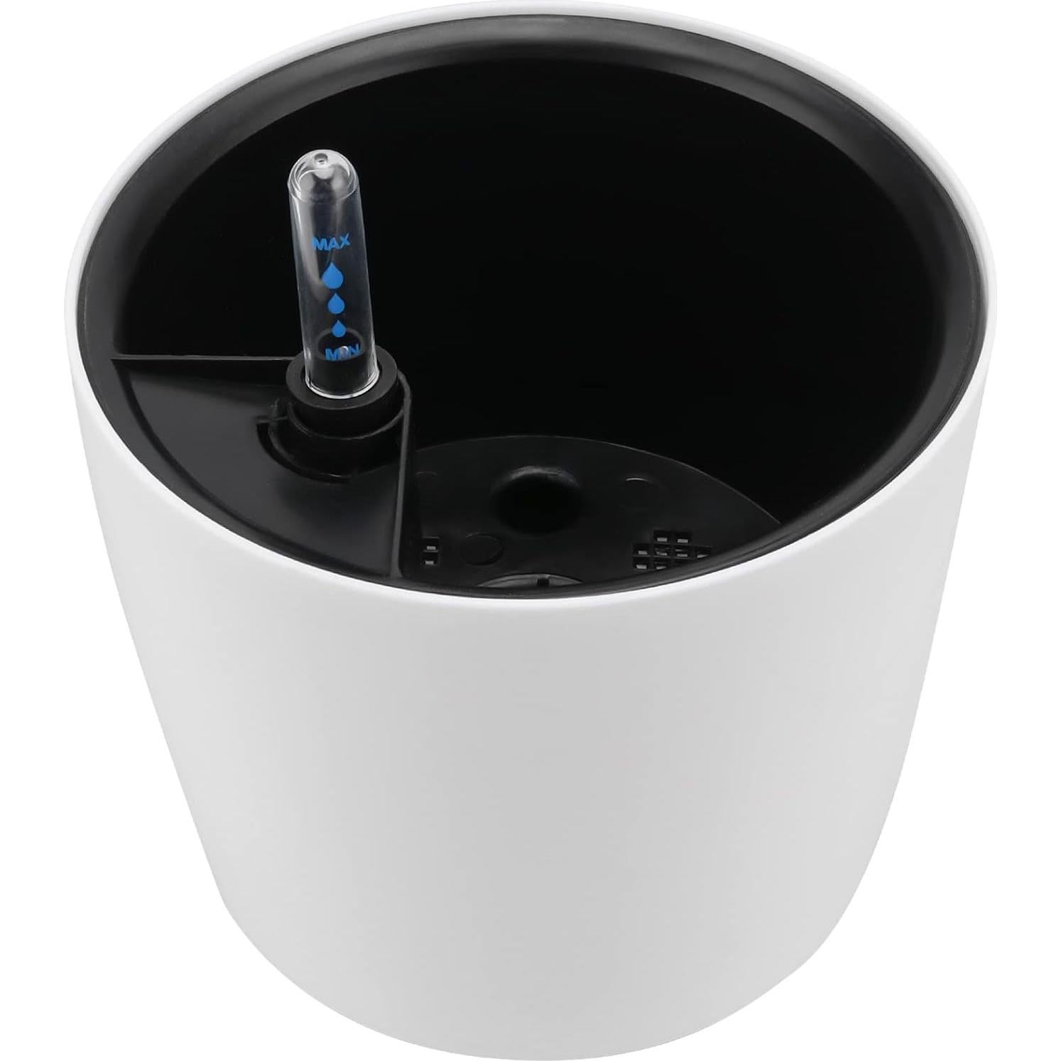 Paquete de 5 macetas autorriego HEIHAK 17.78 cm blancas