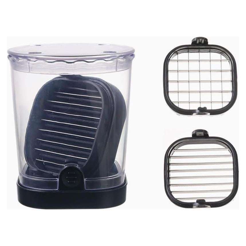 Cortador de Frutas 2 en 1 Halteoly - Acero Inoxidable, Negro