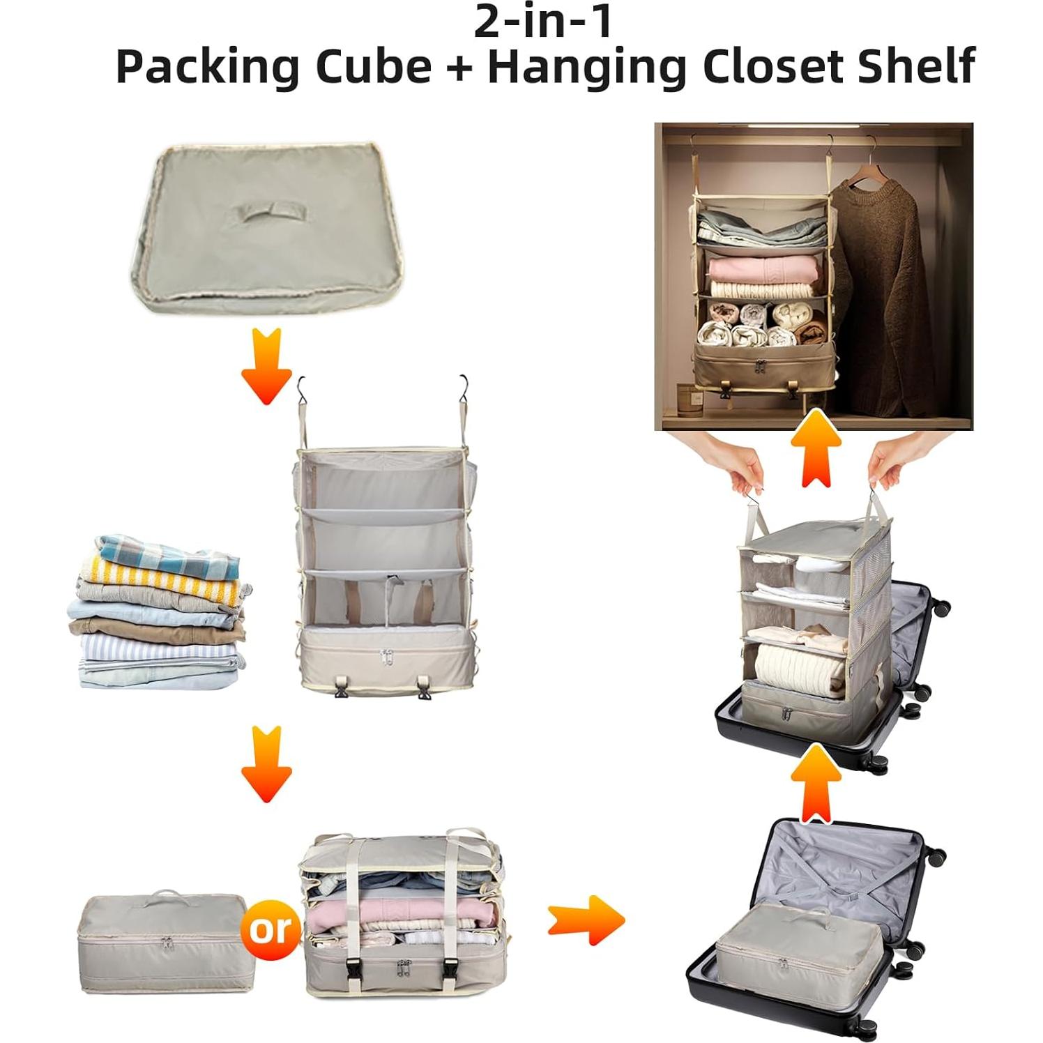 Cubo de Empaque Colgante Bukere Beige Extra Grande 74.93 cm