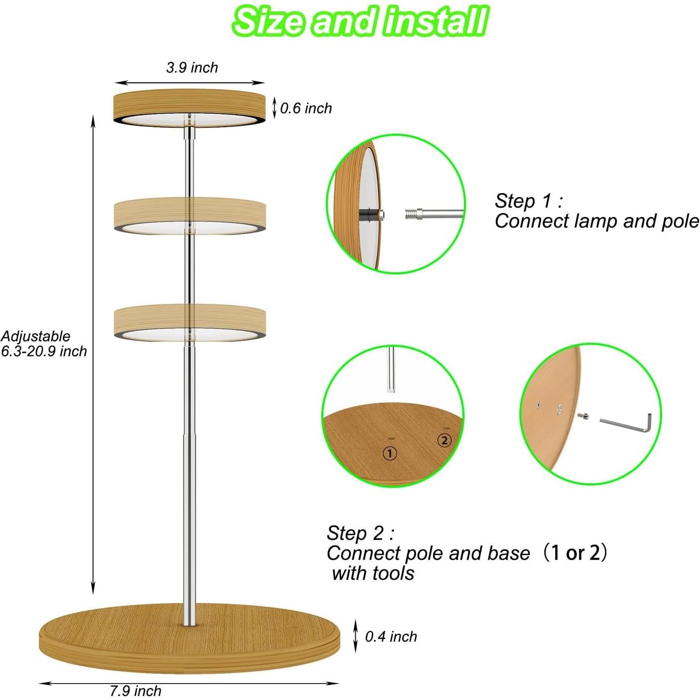 Luz de Crecimiento LED Yadoker Ajustable con Temporizador