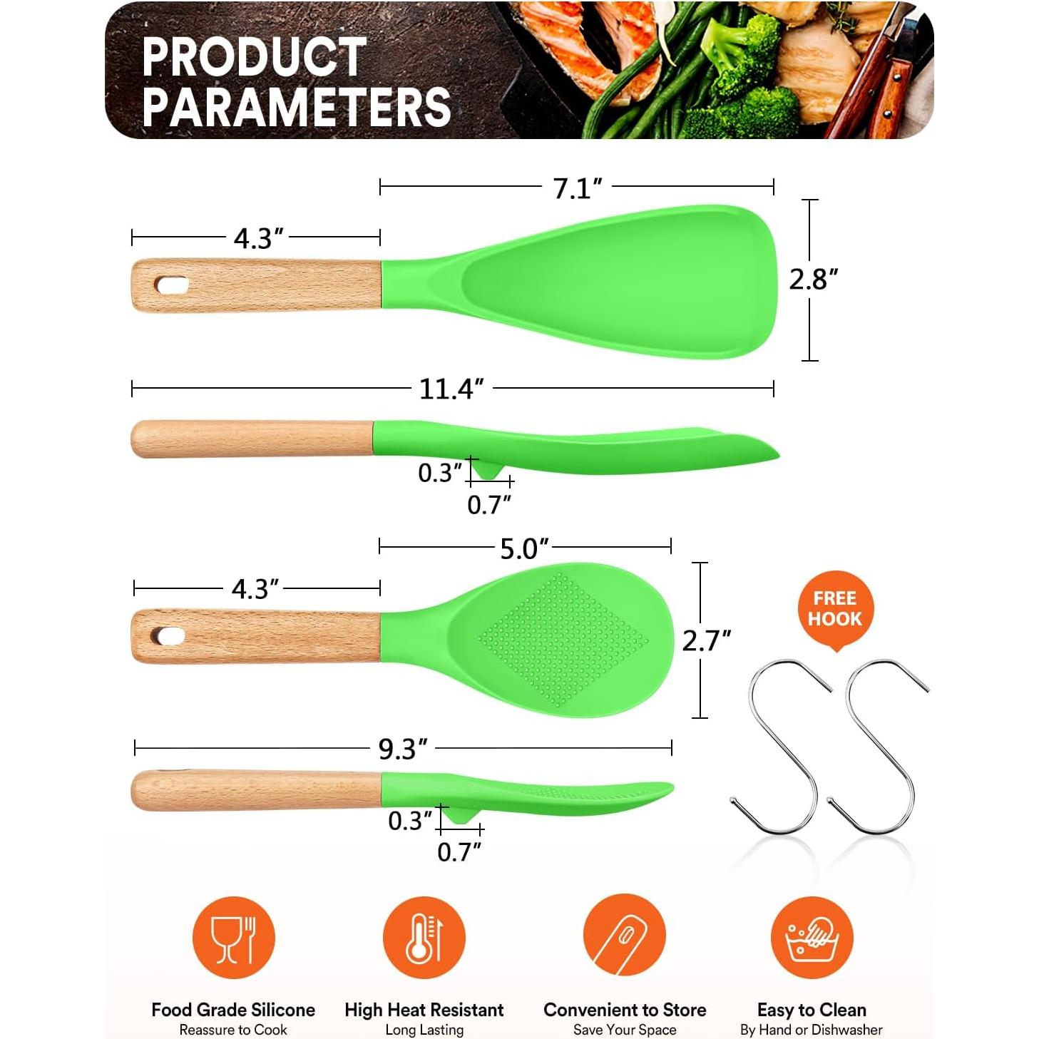 Cuchara de Cocina Silicona Badiano Verde Manzana 230g