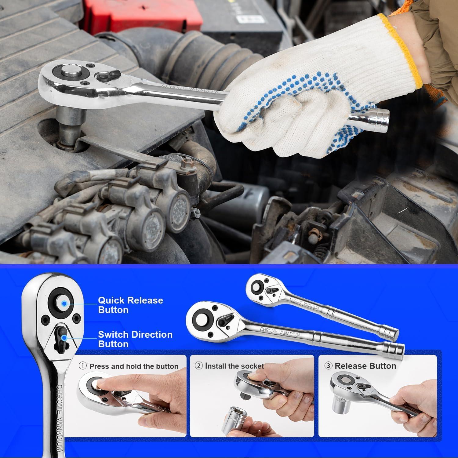 Juego de Herramientas Prostormer 240 Piezas con Caja Aluminio