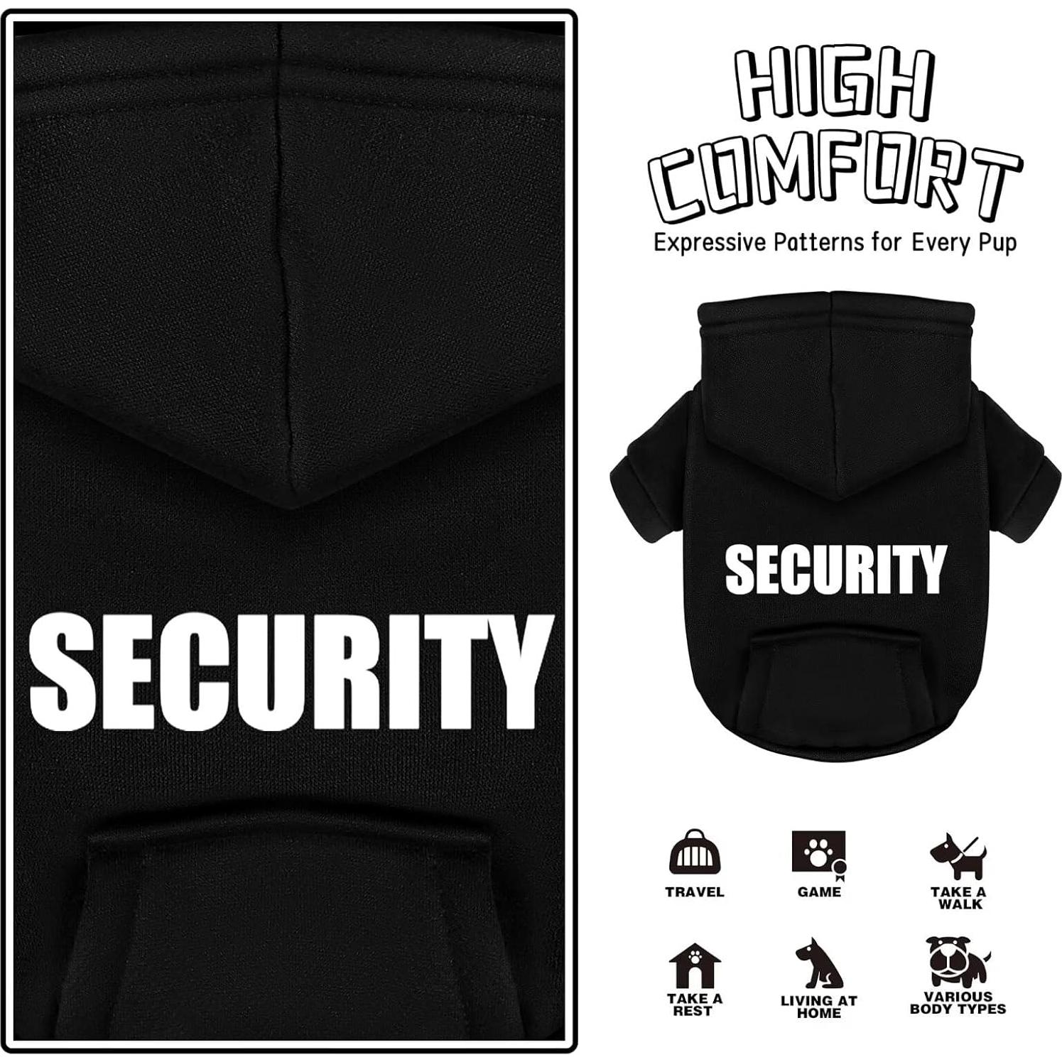 Sudadera para Perro Paiaite Negra Mediana con Diseño Seguridad