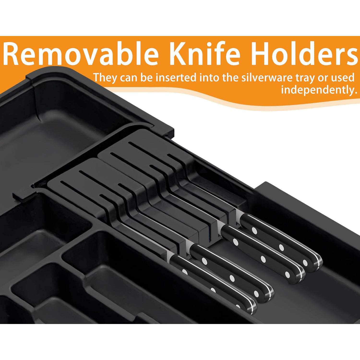 Organizador de Cubiertos Homecor Expandible 56x48cm Negro