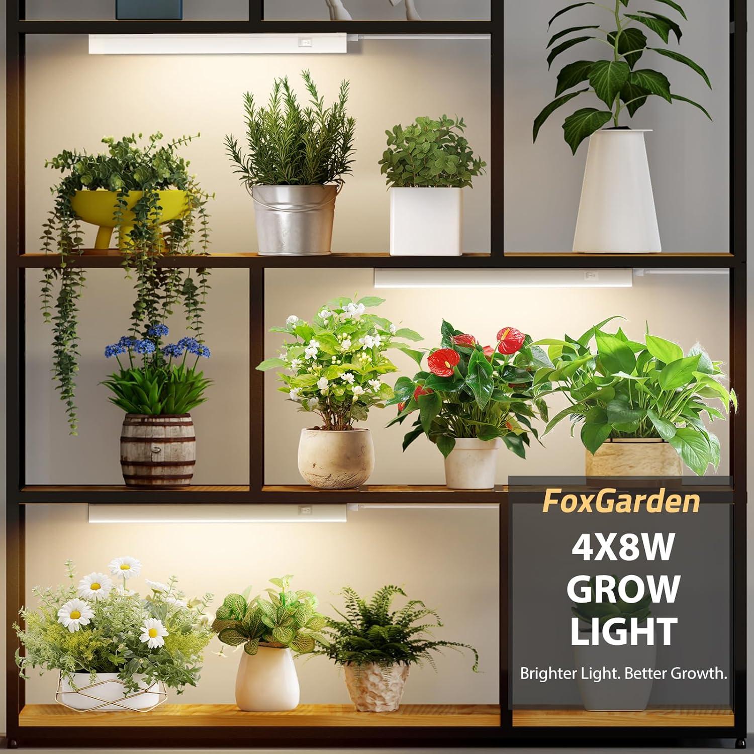 Luz de Crecimiento LED FOXGARDEN 32W Espectro Completo 4 Pzas