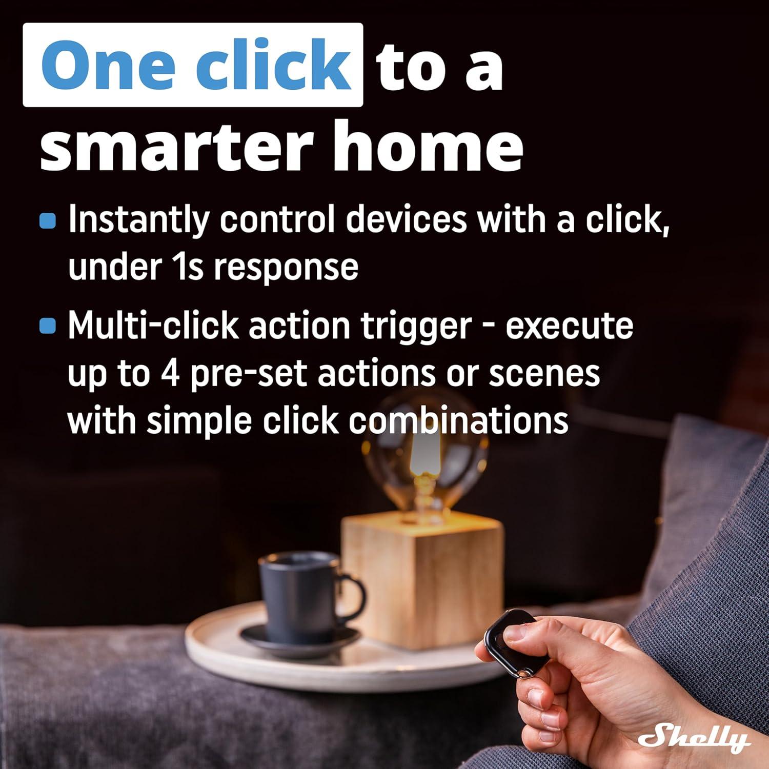 Botón Shelly BLU Button1 Negro | Control Bluetooth