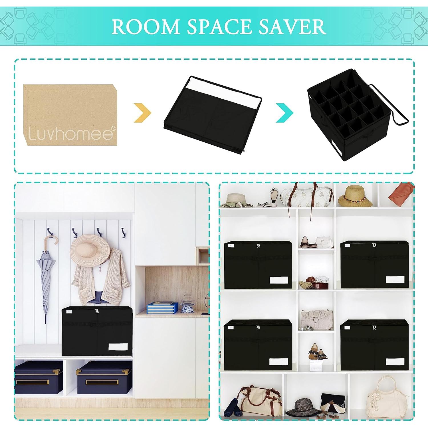 Organizador de Zapatos LUVHOMEE Negro para 16 Pares 73.5L