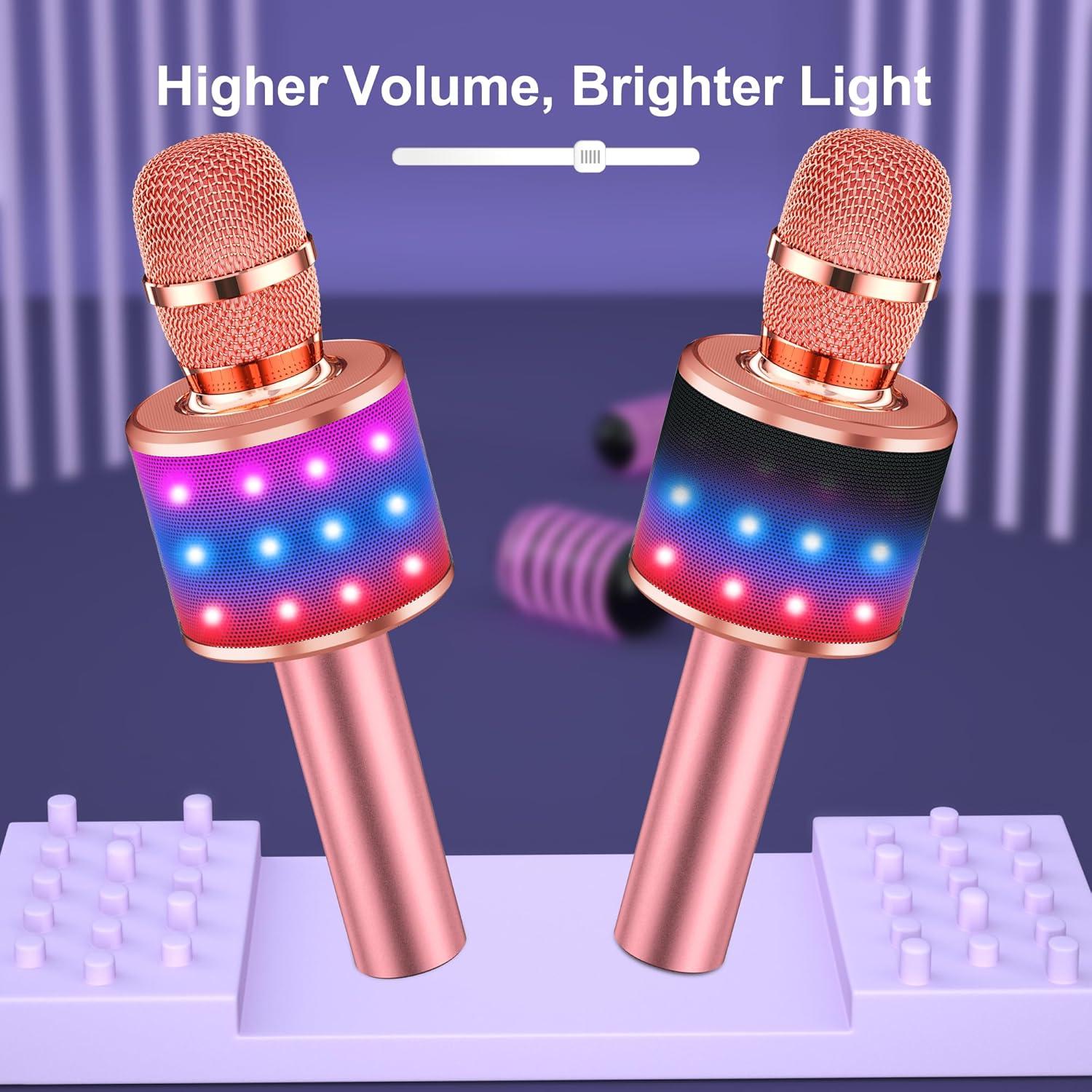 Micrófono Karaoke BONAOK Q78 Inalámbrico con Altavoz LED