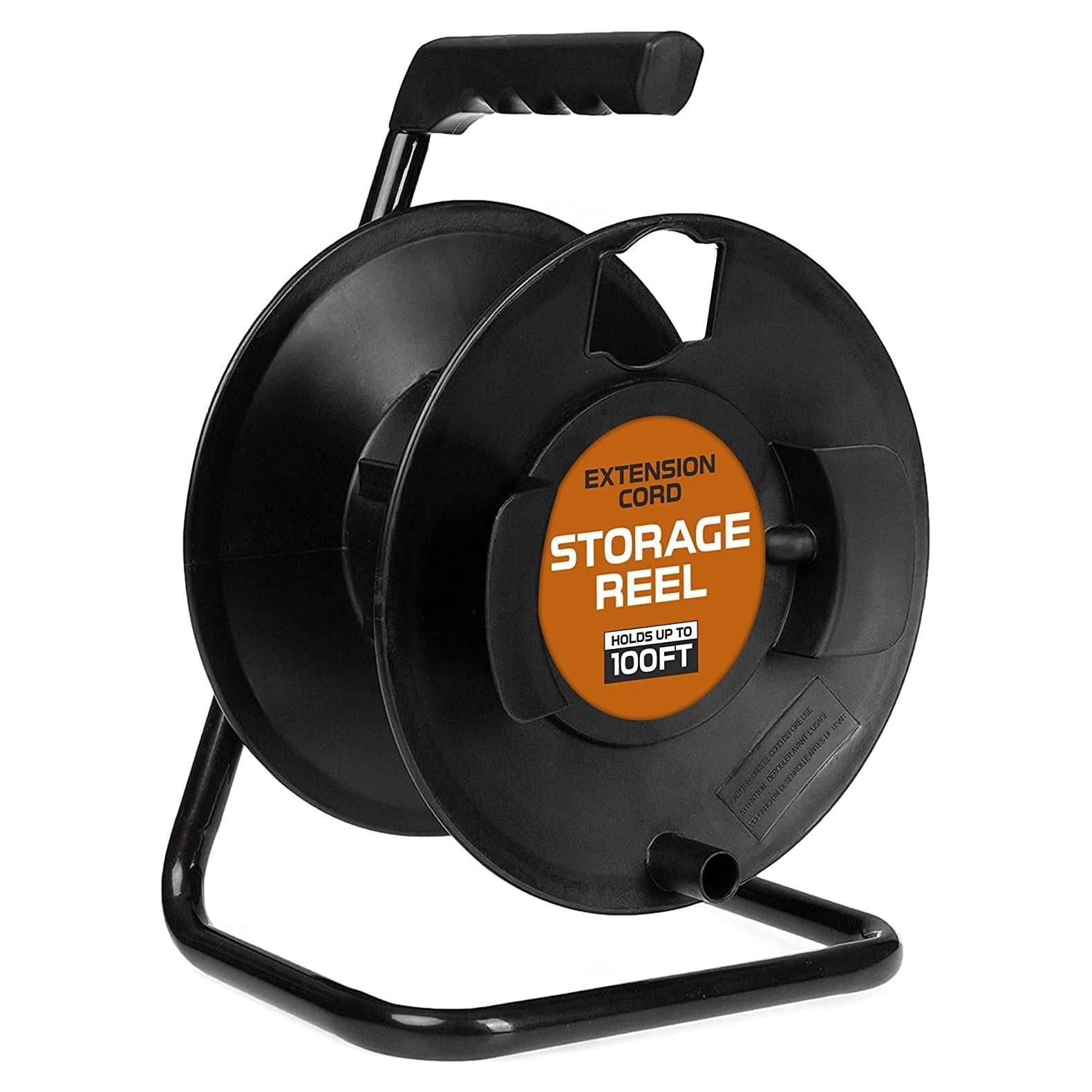 Carrete de Almacenamiento de Cable Iron Forge 30.48 m Metal Negro