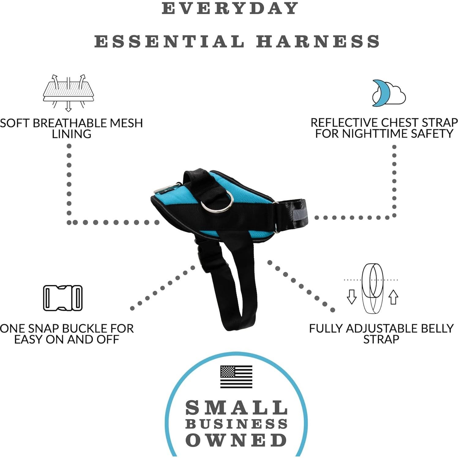 Arnés Esencial ShawnCo Azul Oceánico S Antitirones Ajustable