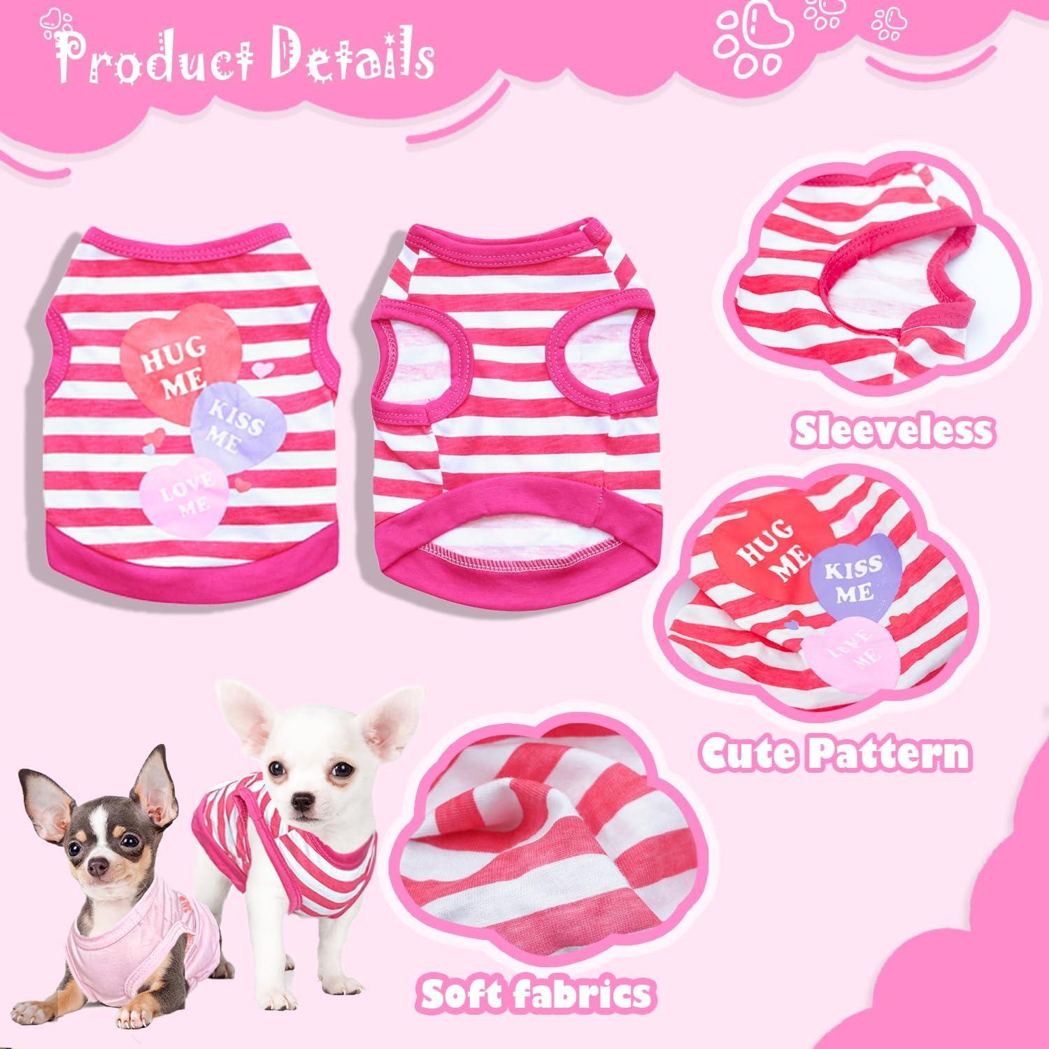 Conjunto Ropa para Perros Uswalnna 4 Piezas XXS Rosa