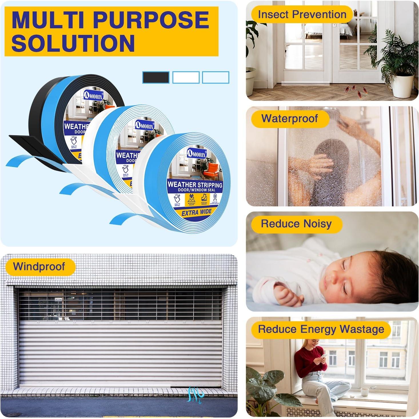 Sellador de Puerta AMORIX 2in x 2.99m Silicona Transparente