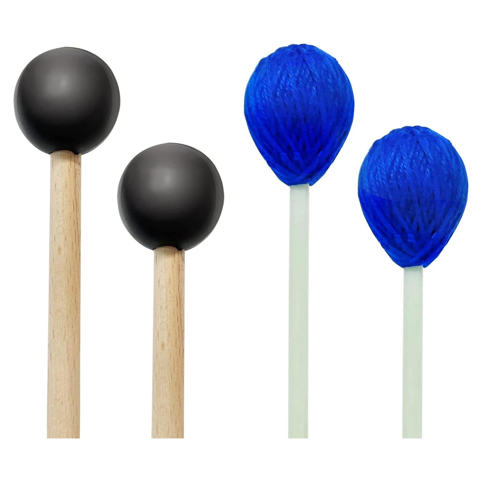 Mallets de Marimba YZNlife 2 Pares Hilo Duro y Caucho