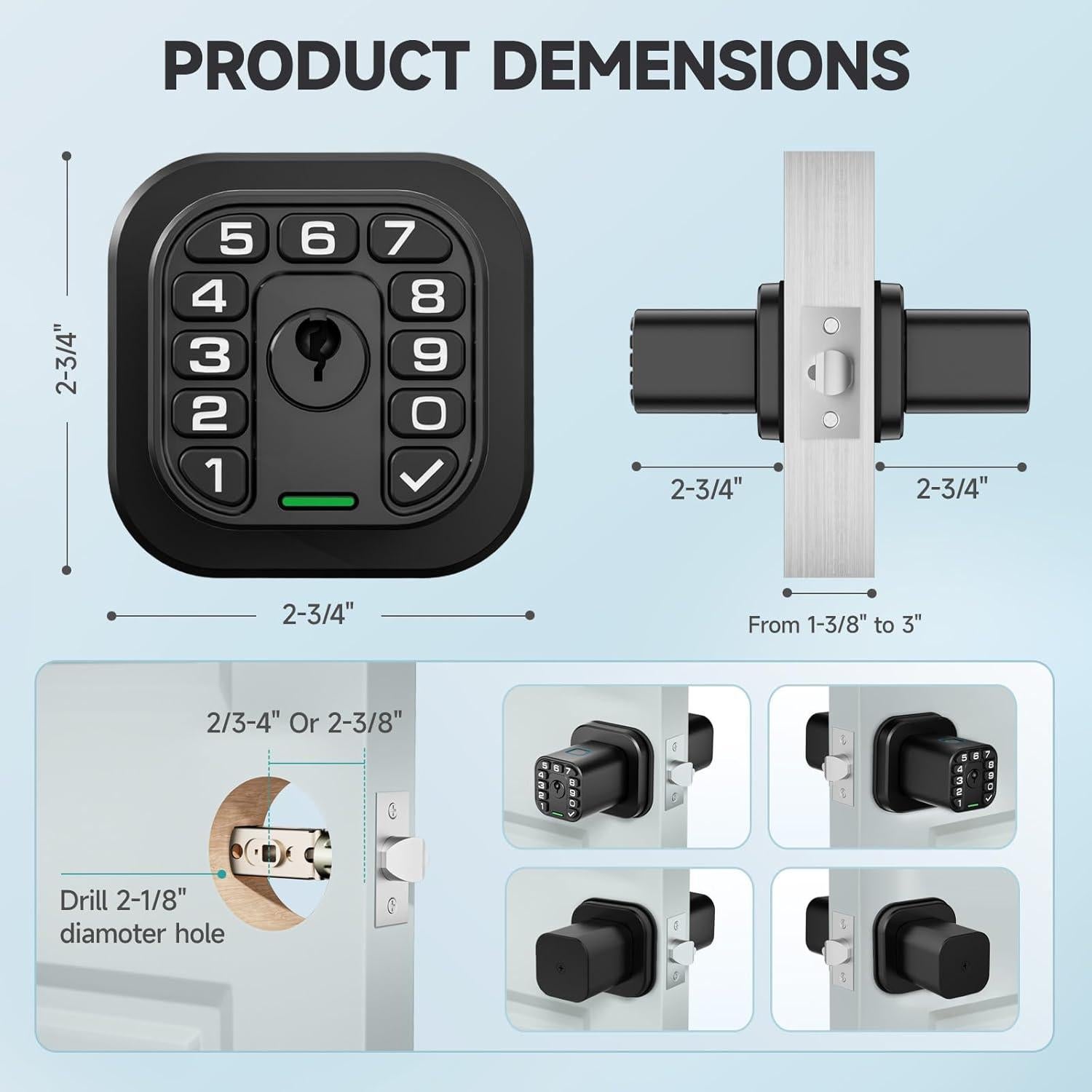 Cerradura Biométrica Inteligente Richelock con Teclado y Huella Dactilar