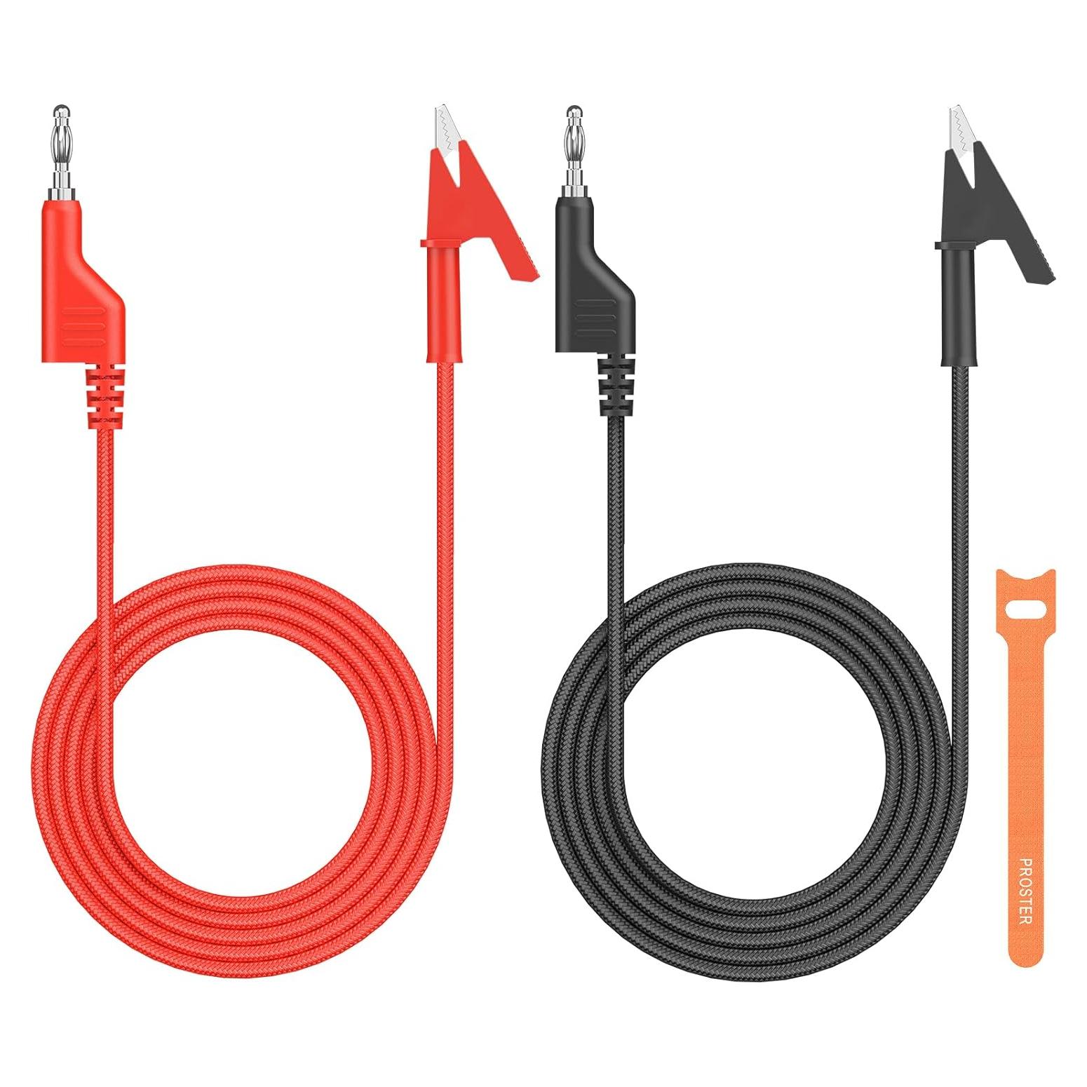 Cable de Prueba Proster 1m 15A Plátano a Cocodrilo