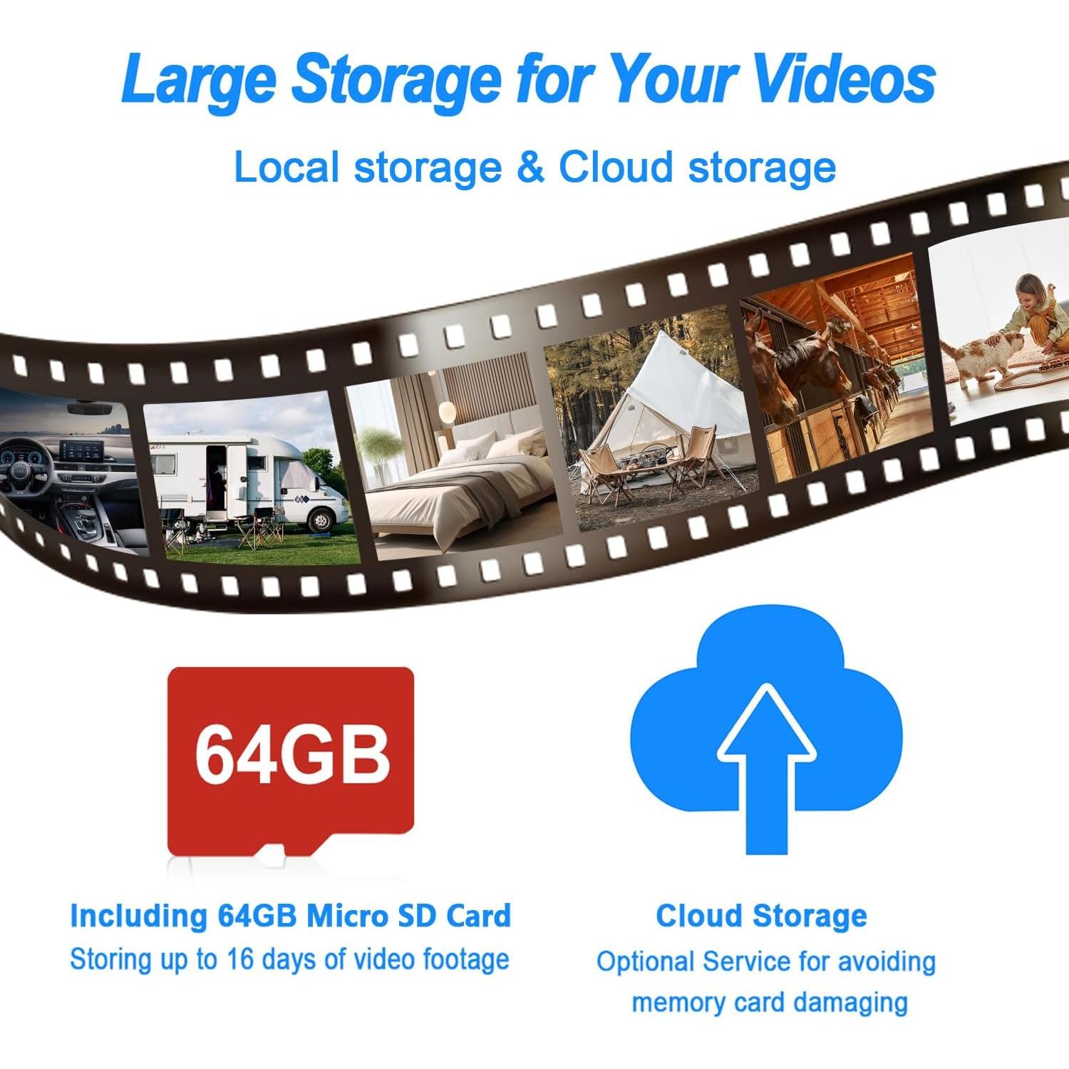 Cámara de Seguridad Inalámbrica WKX W-P3 IP66 con SD 64GB