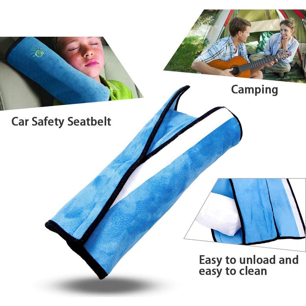Almohada de Cinturón de Seguridad Azul para Niños 28x12cm
