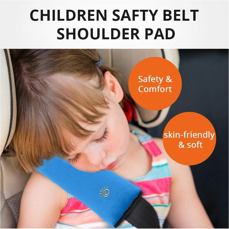 Almohada de Cinturón de Seguridad Azul para Niños 28x12cm