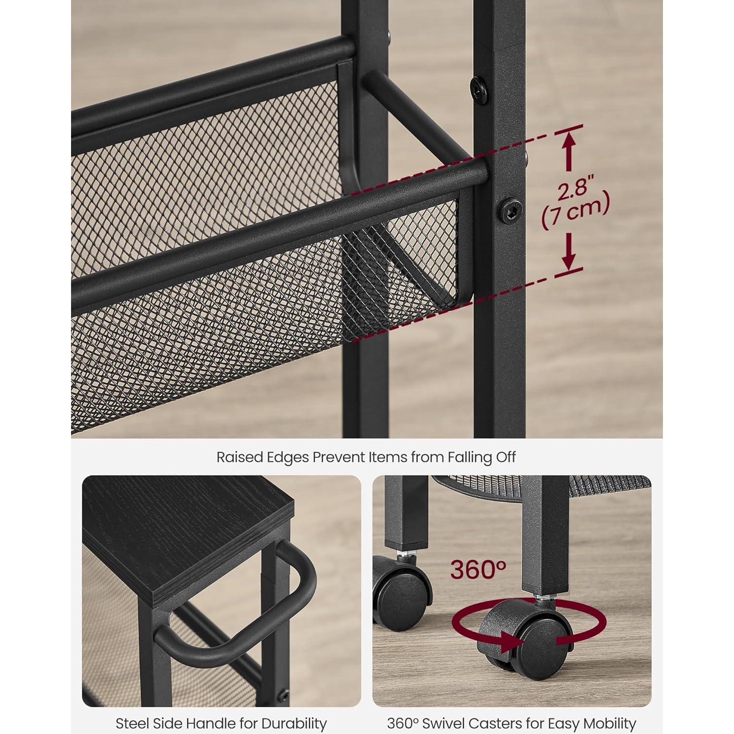 Carro Rodante Delgado VASAGLE 4 Niveles 13 cm Profundidad