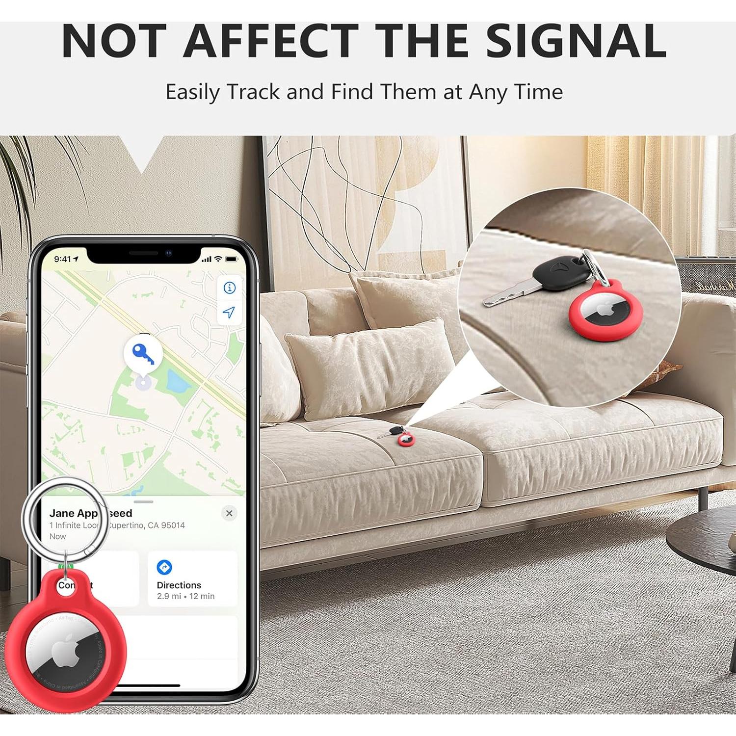 Funda Maledan para Apple AirTag 4 Pack - Impermeable y Ligera