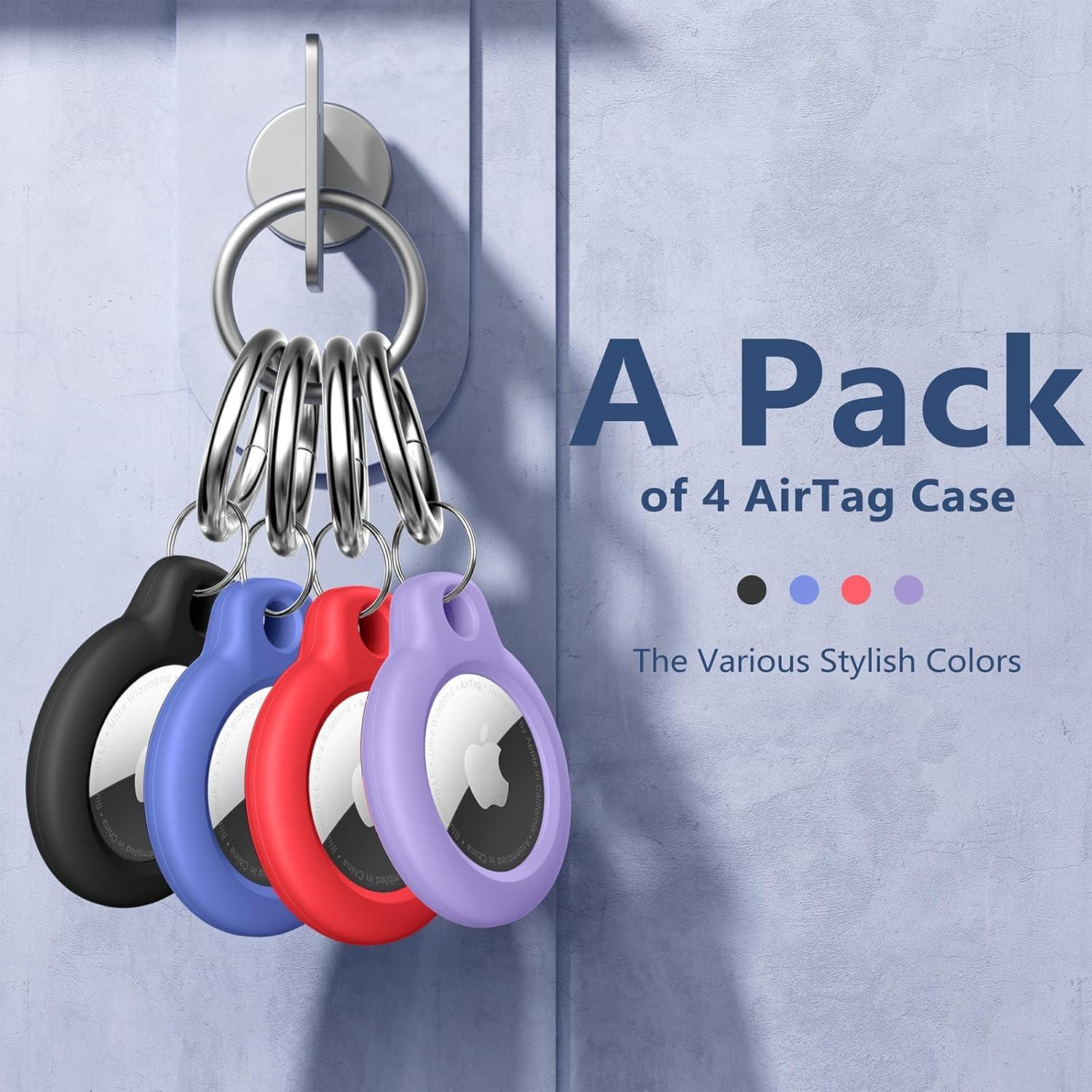 Funda Maledan para Apple AirTag 4 Pack - Impermeable y Ligera