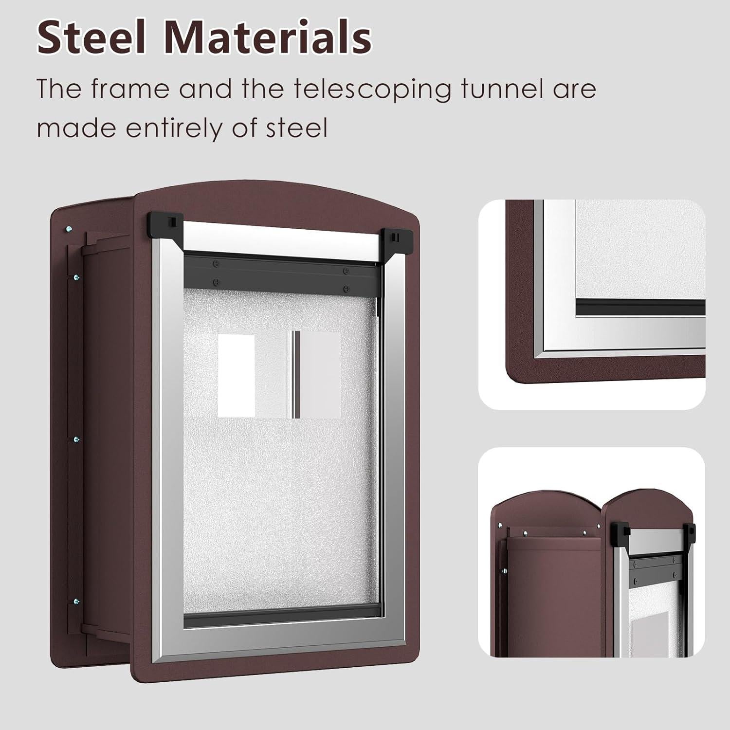 Puerta para Perros ALUMANI Mediana Acero Color Café