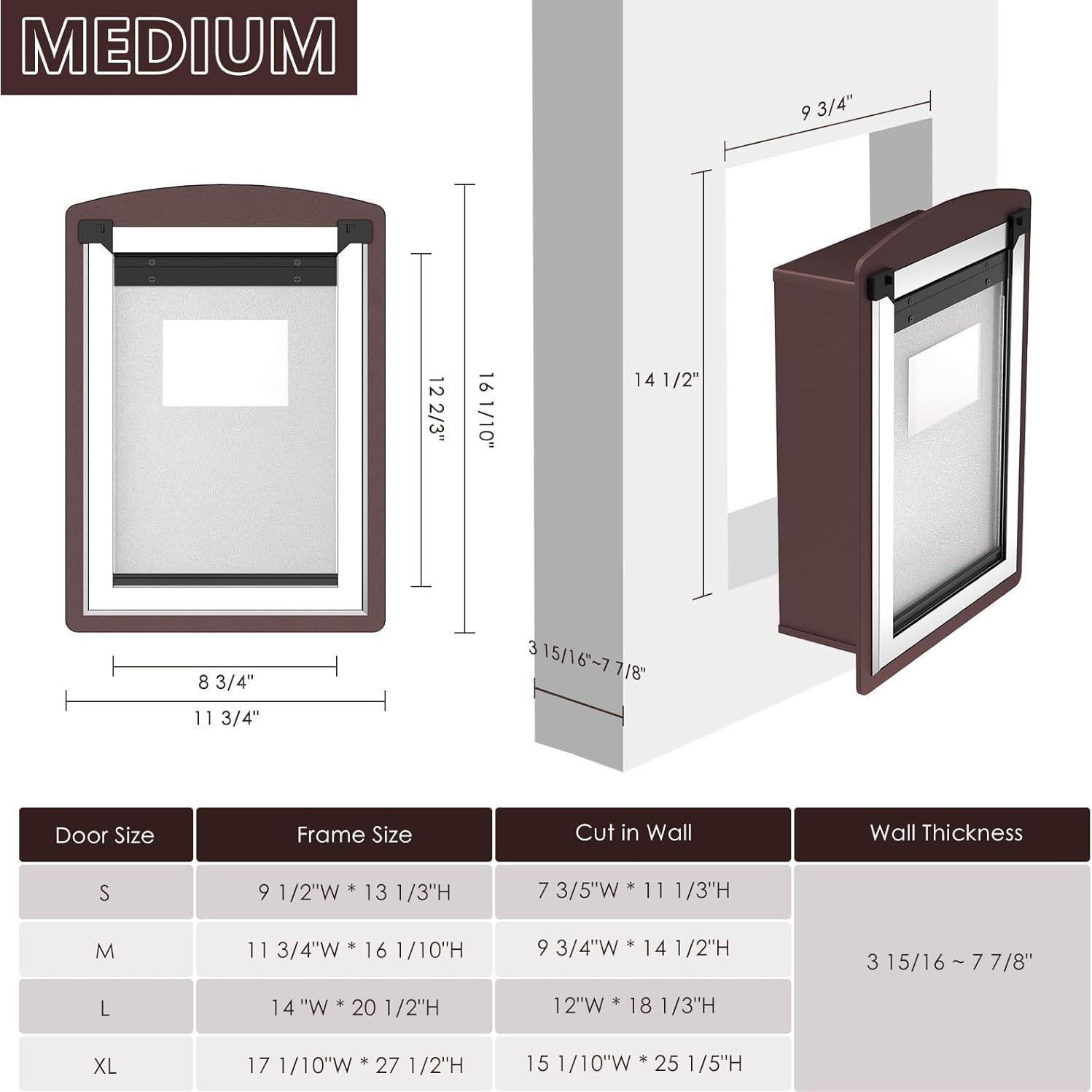 Puerta para Perros ALUMANI Mediana Acero Color Café