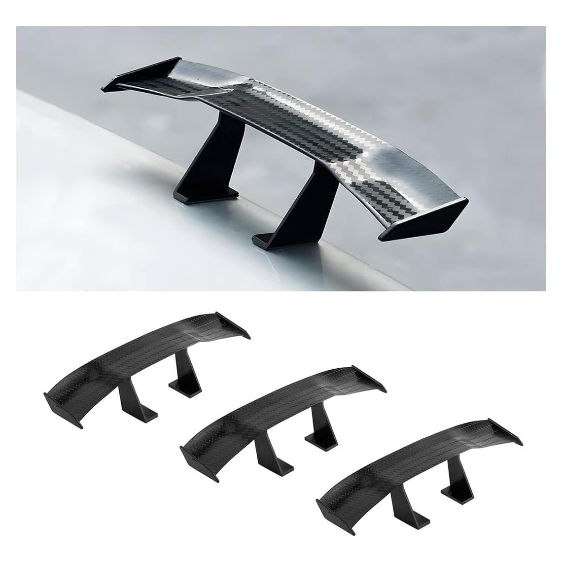 3 Alerones Mini de Coche BLAU GRUN 17 cm Fibra de Carbono