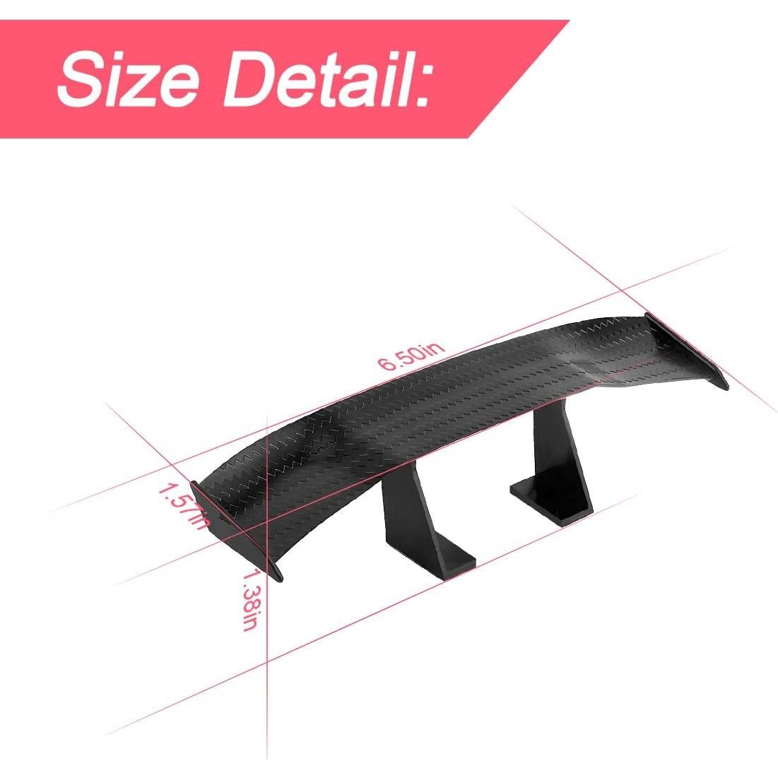 3 Alerones Mini de Coche BLAU GRUN 17 cm Fibra de Carbono