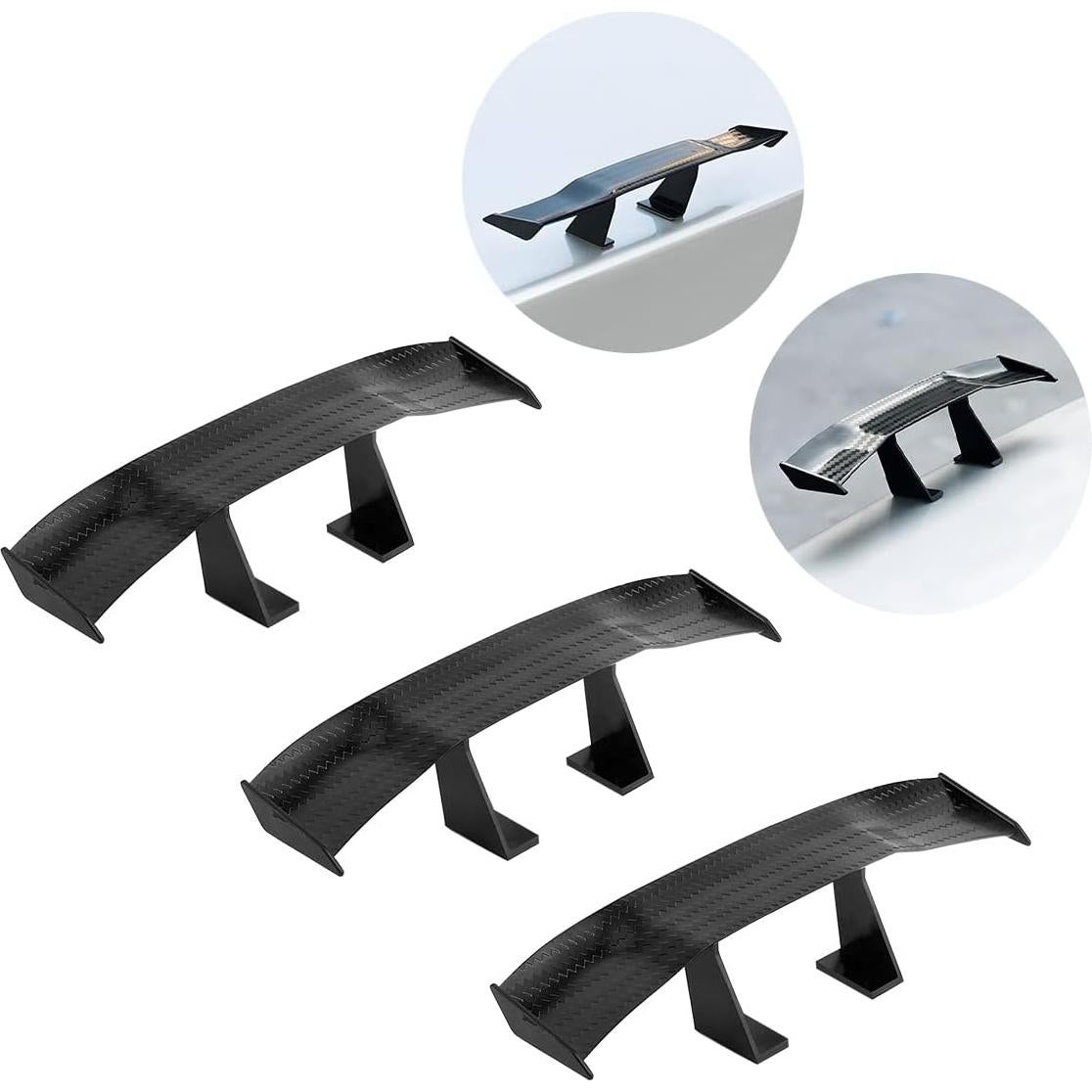 3 Alerones Mini de Coche BLAU GRUN 17 cm Fibra de Carbono