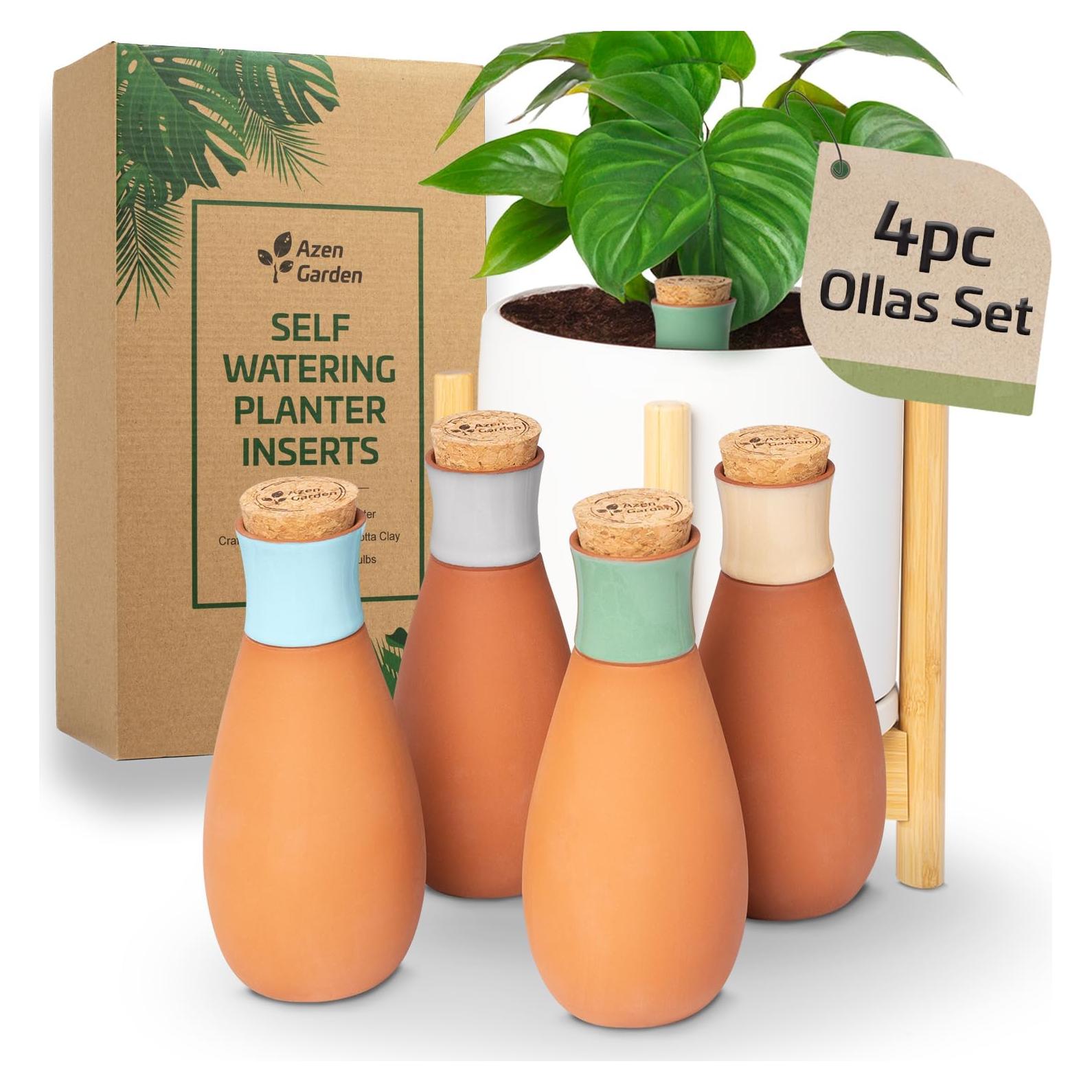Ollas de Riego Azen Garden - Autorriego Terracota - 4 Piezas